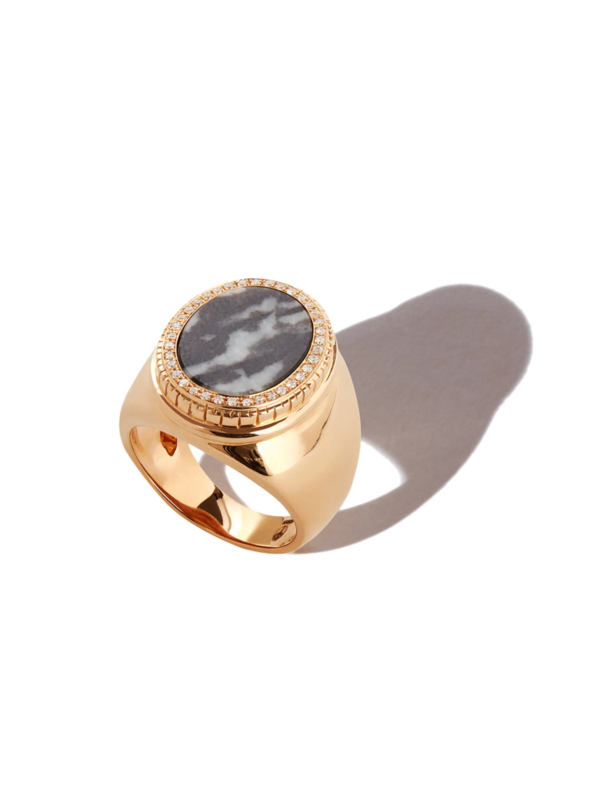 14kt jasper signet ring
