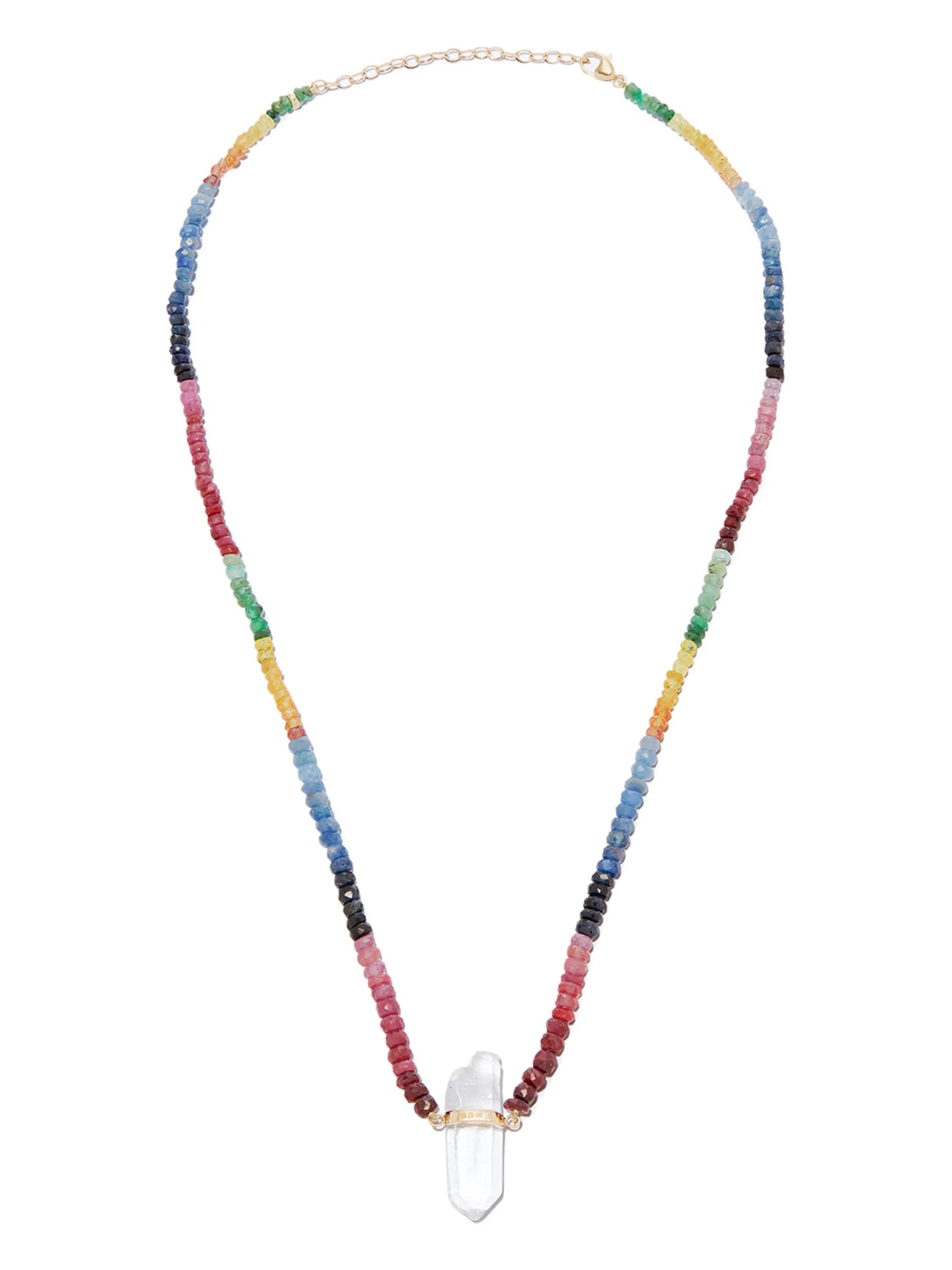 14kt yellow gold quartz necklace