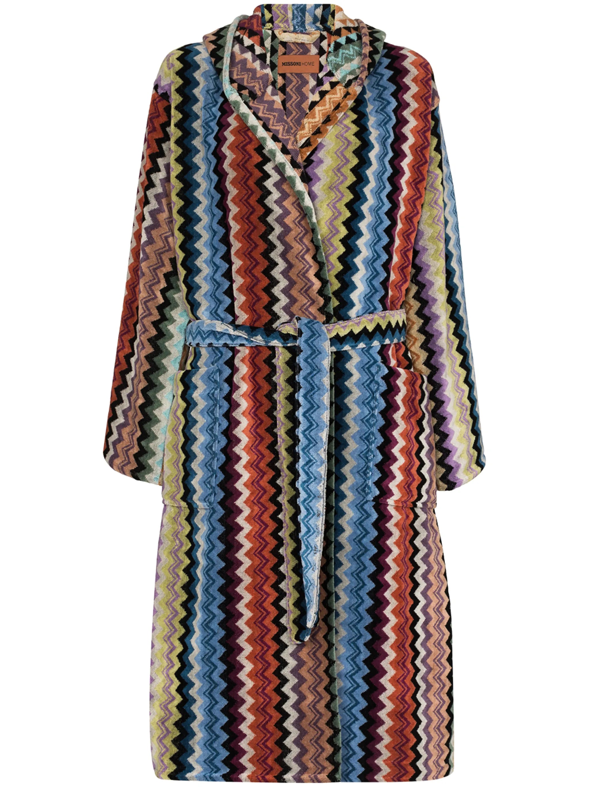 Adam hooded belted robe