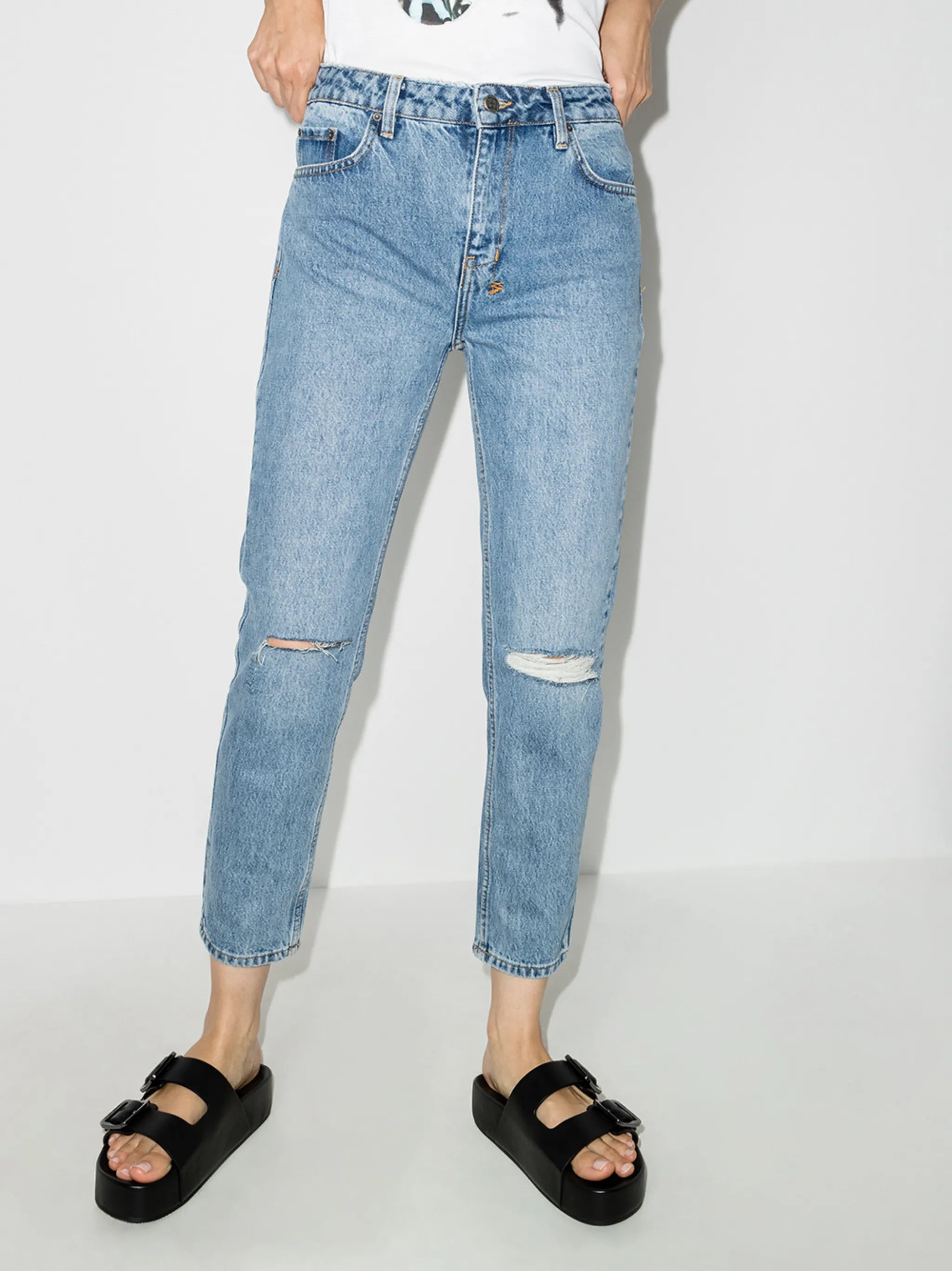 Nine O cropped straight-leg jeans