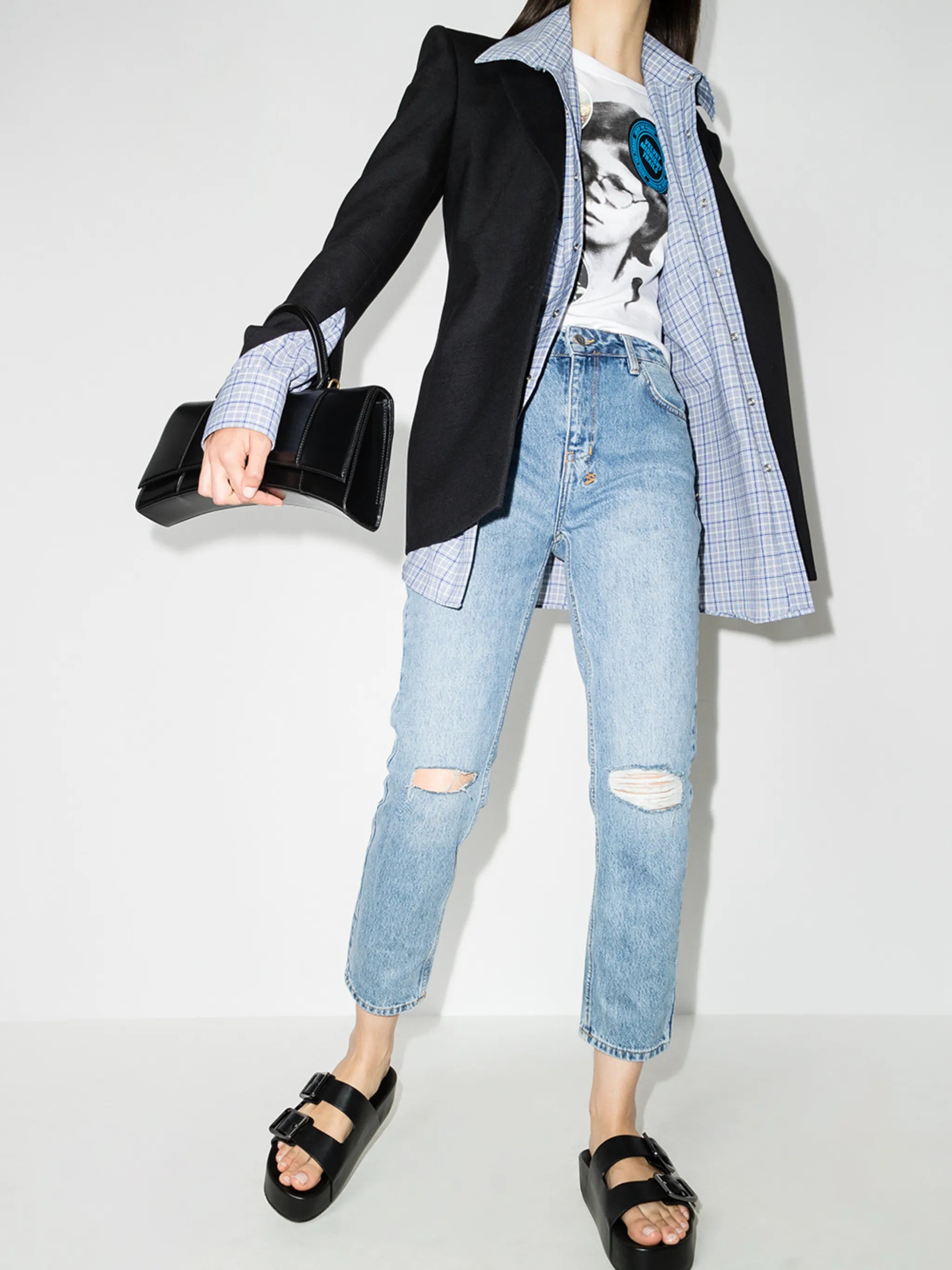 Nine O cropped straight-leg jeans