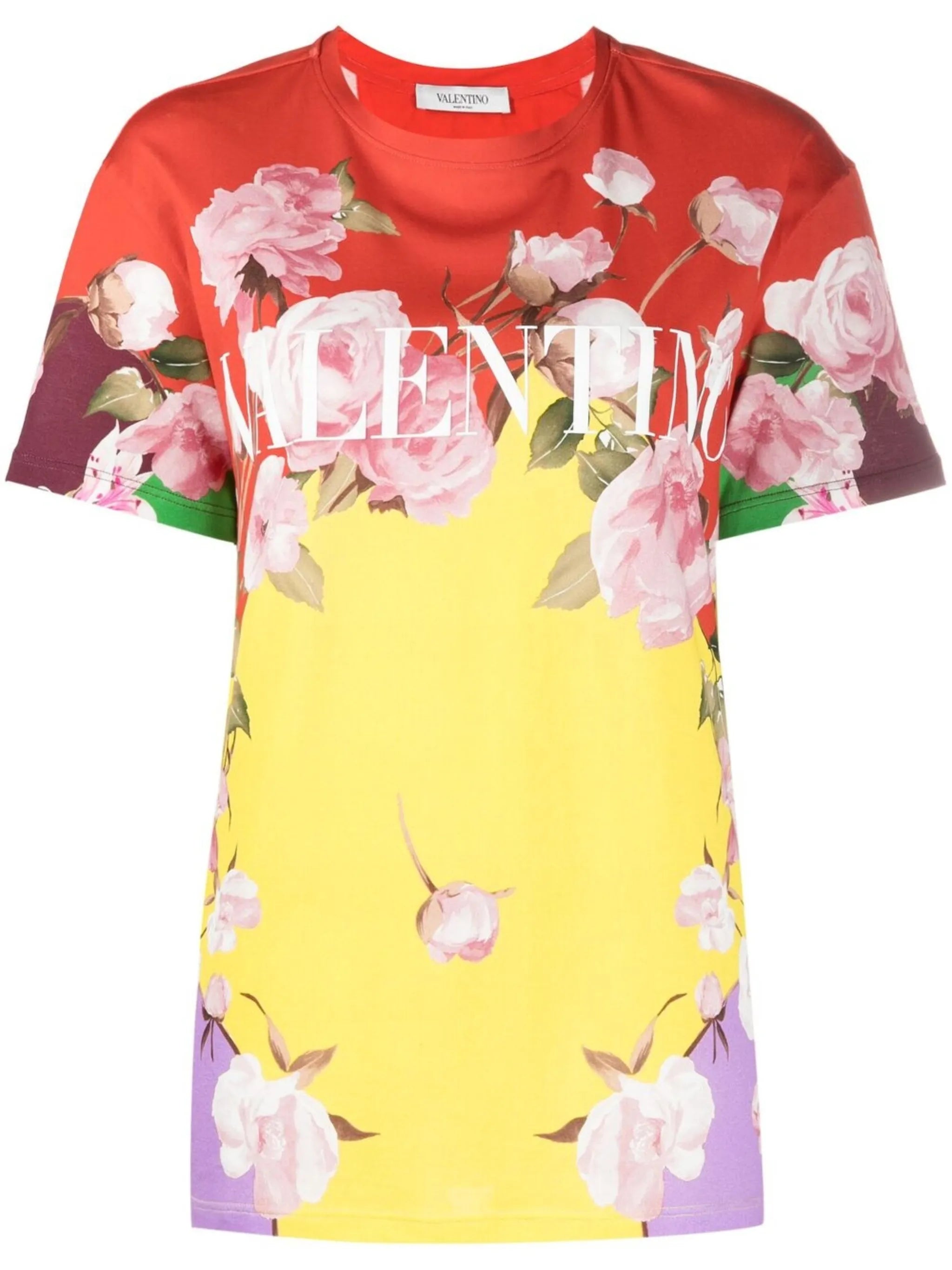 floral logo-print T-shirt