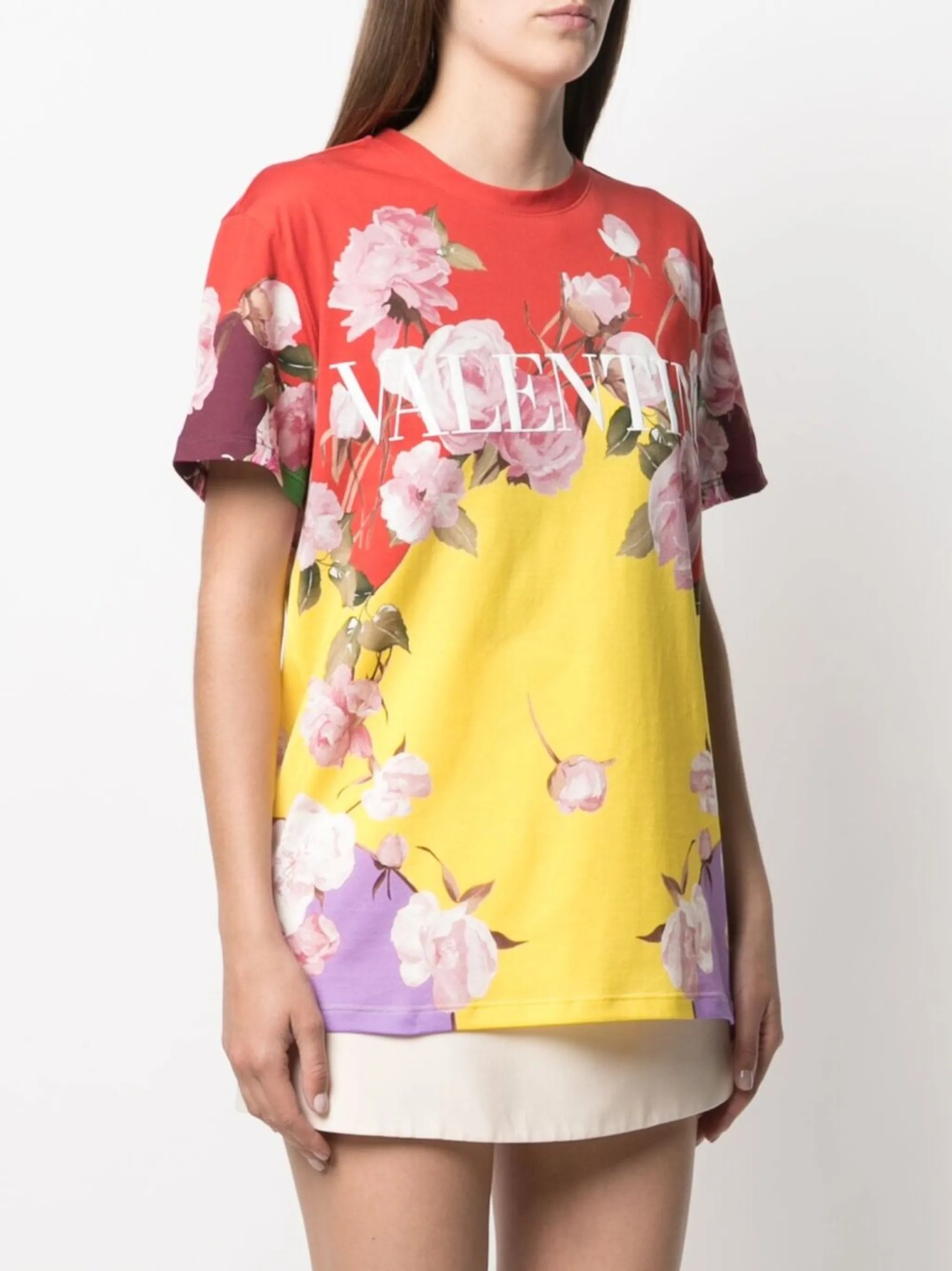 floral logo-print T-shirt