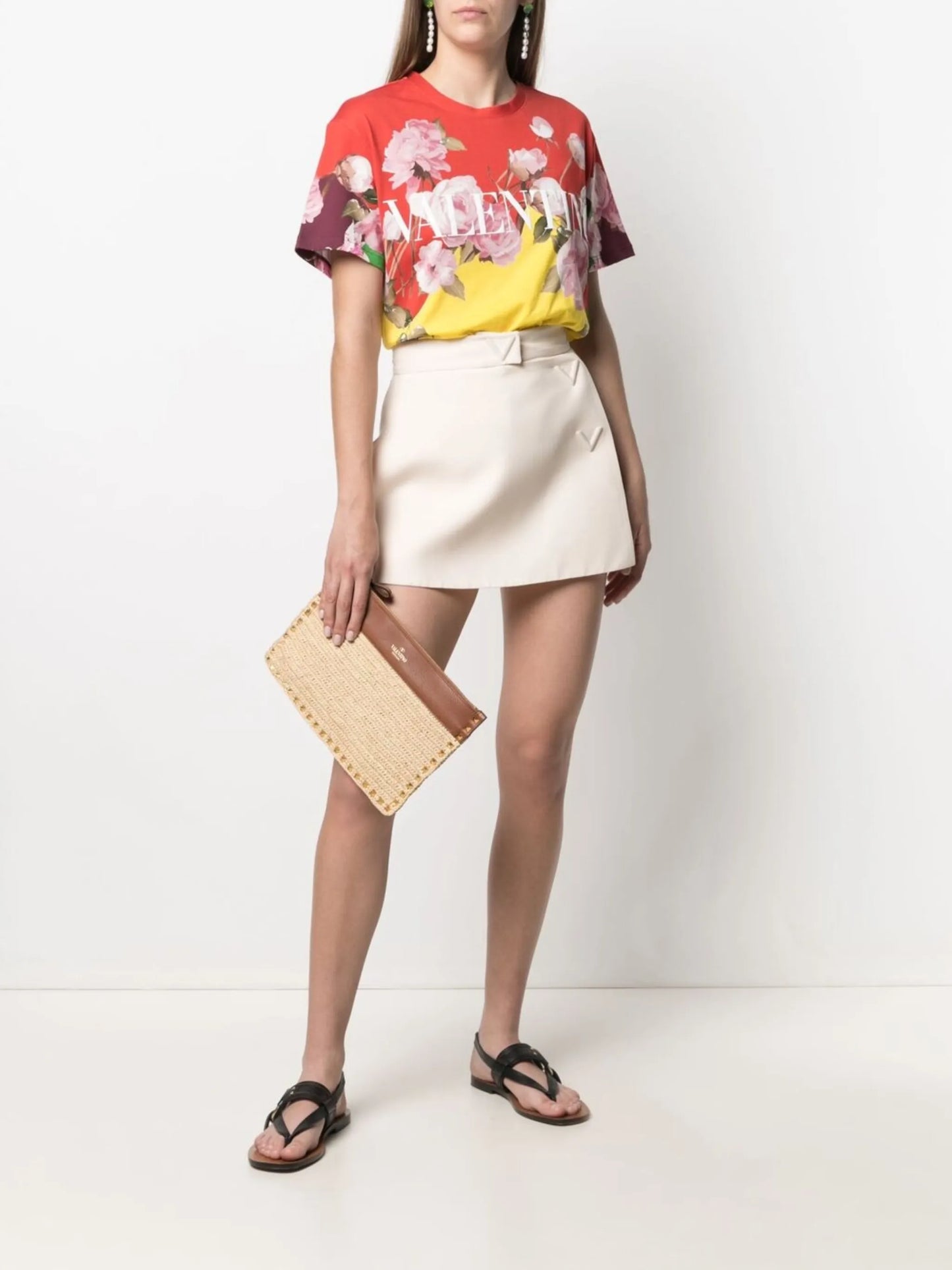 floral logo-print T-shirt