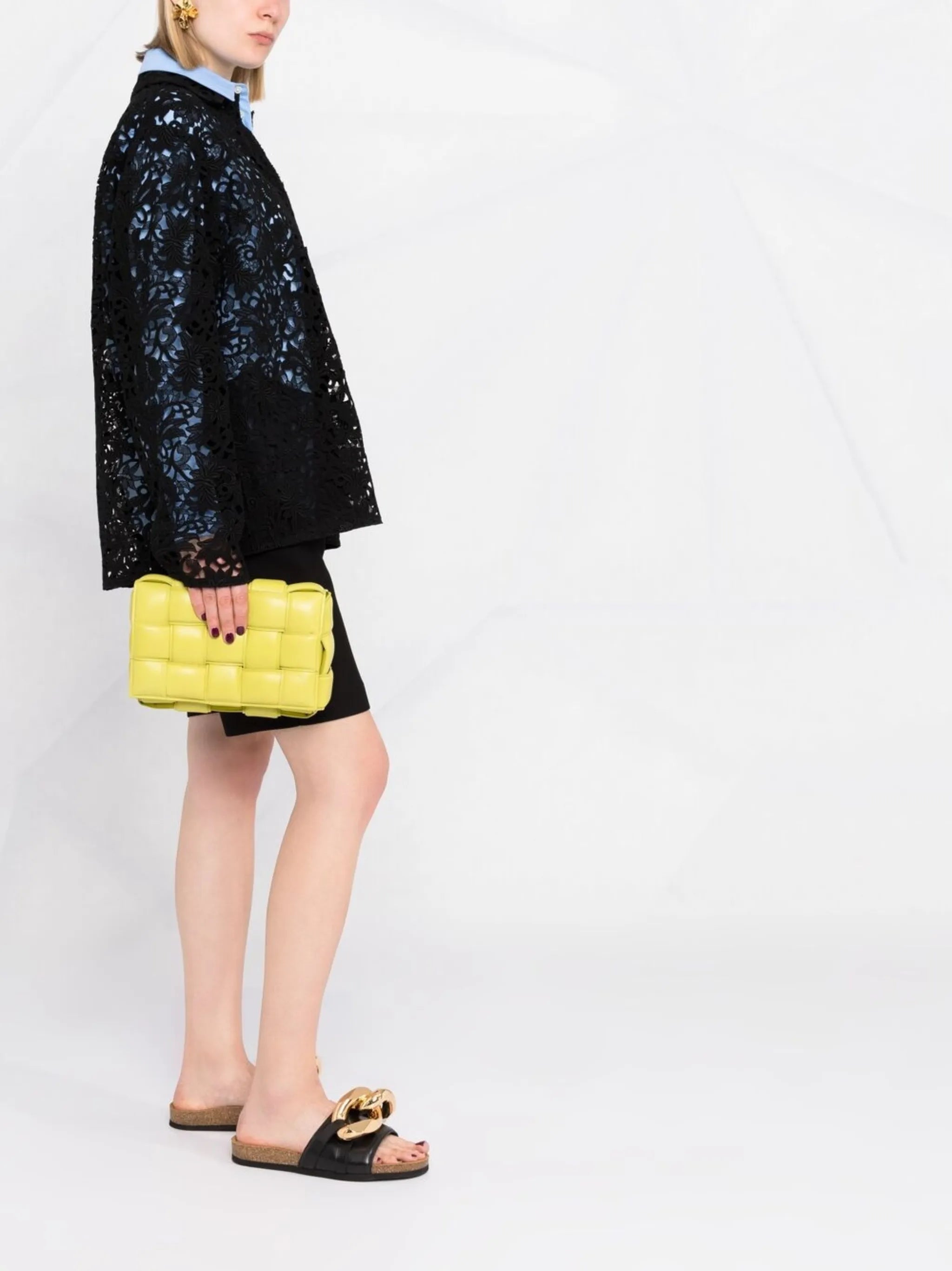 floral-lace shirt jacket