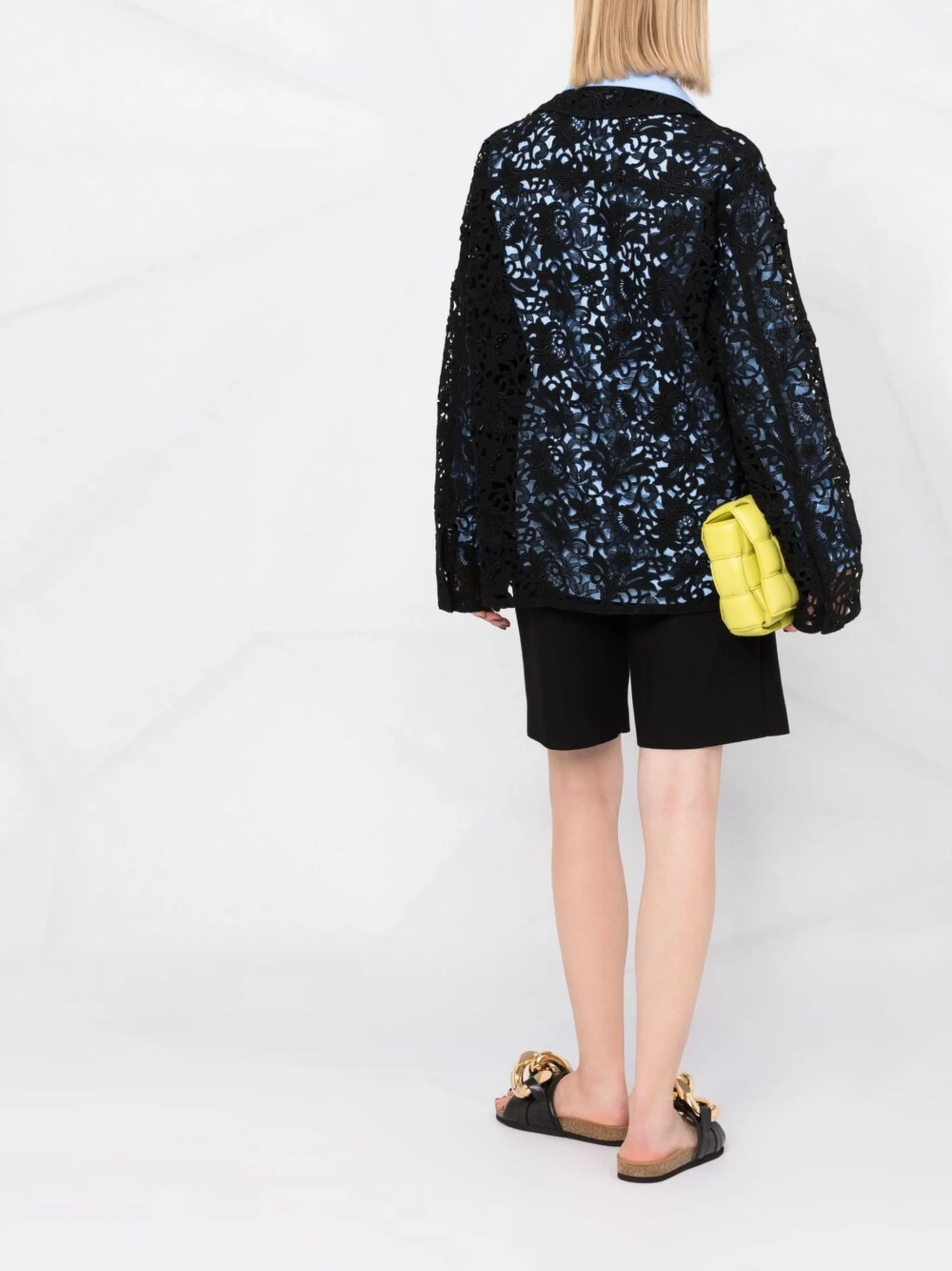 floral-lace shirt jacket