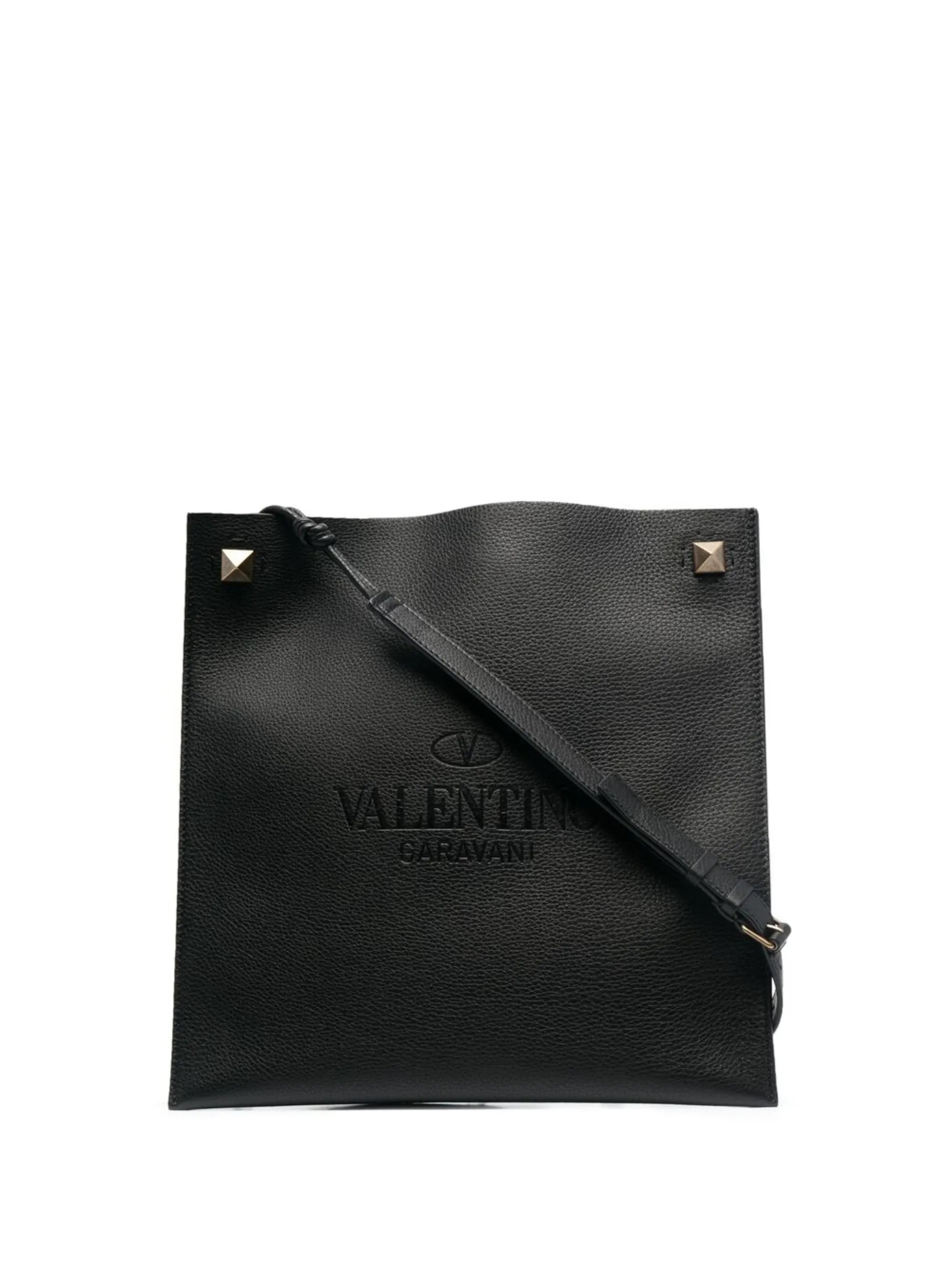 logo-embossed messenger bag