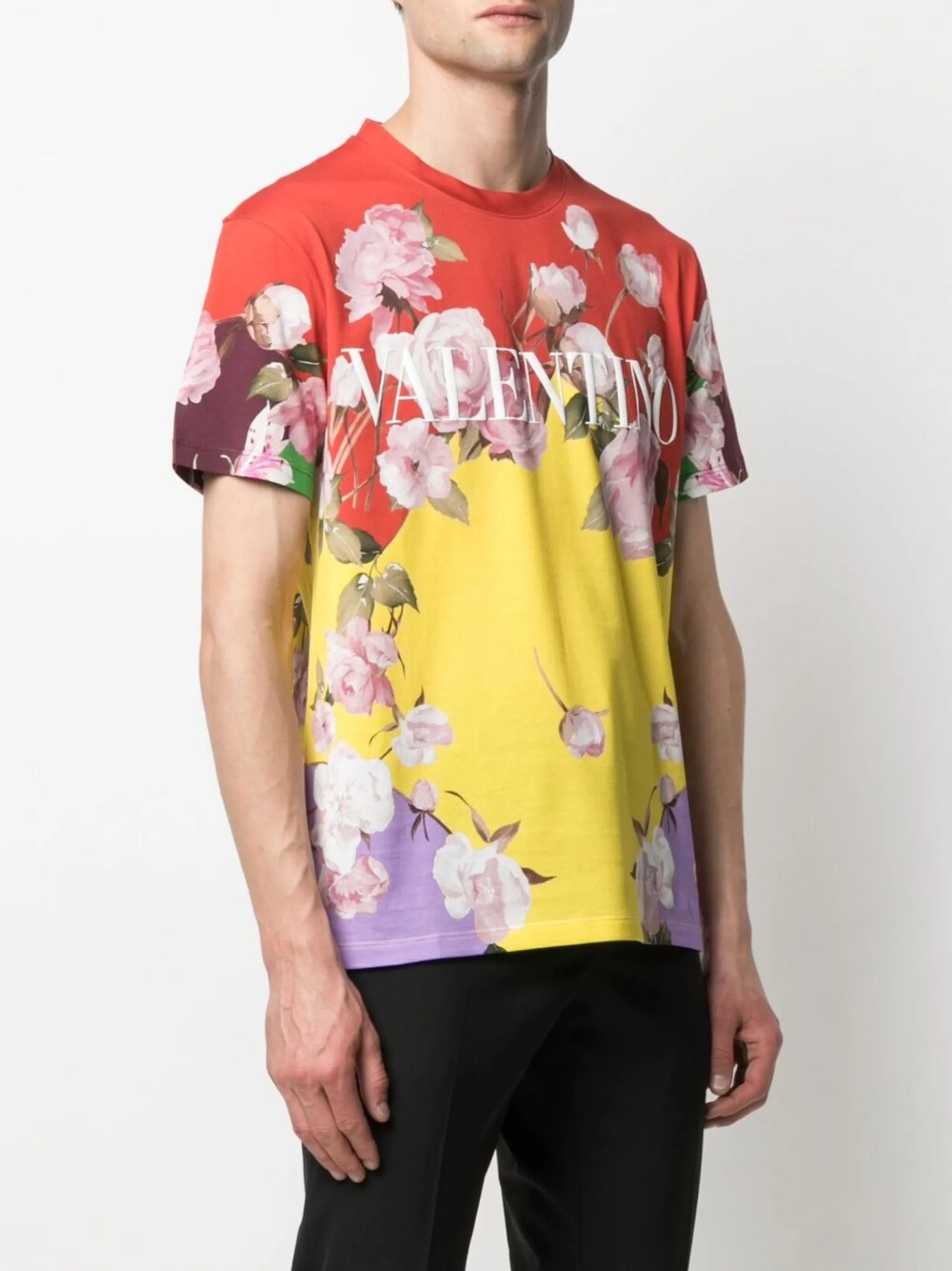 Flying Flowers printed T-shirt