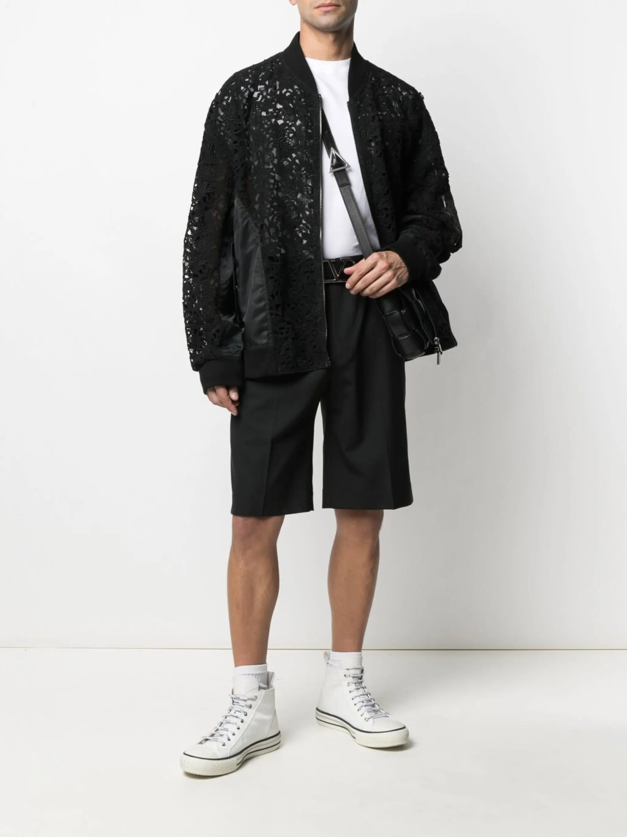 lace bomber jacket