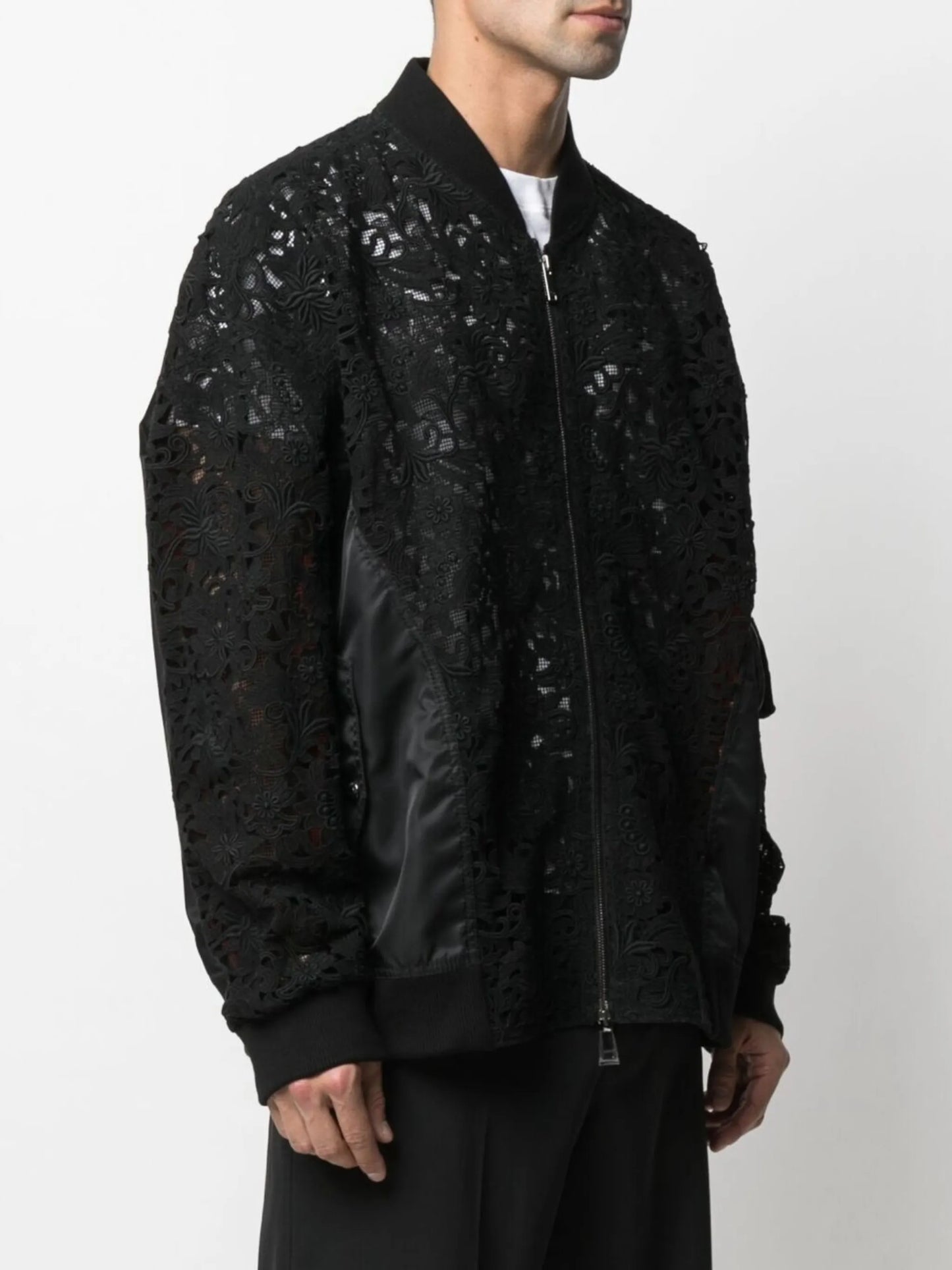 lace bomber jacket