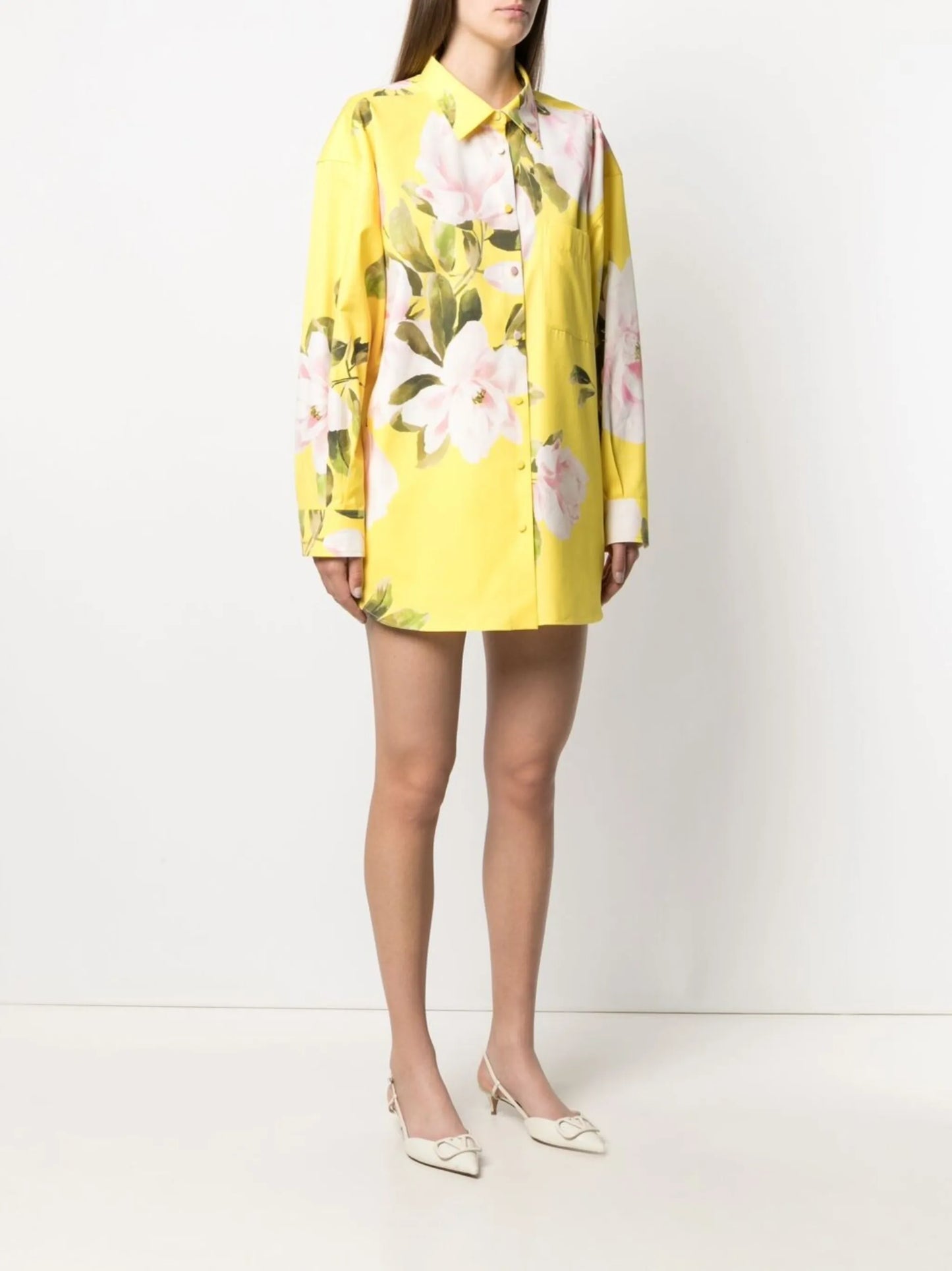 floral print shirt mini dress
