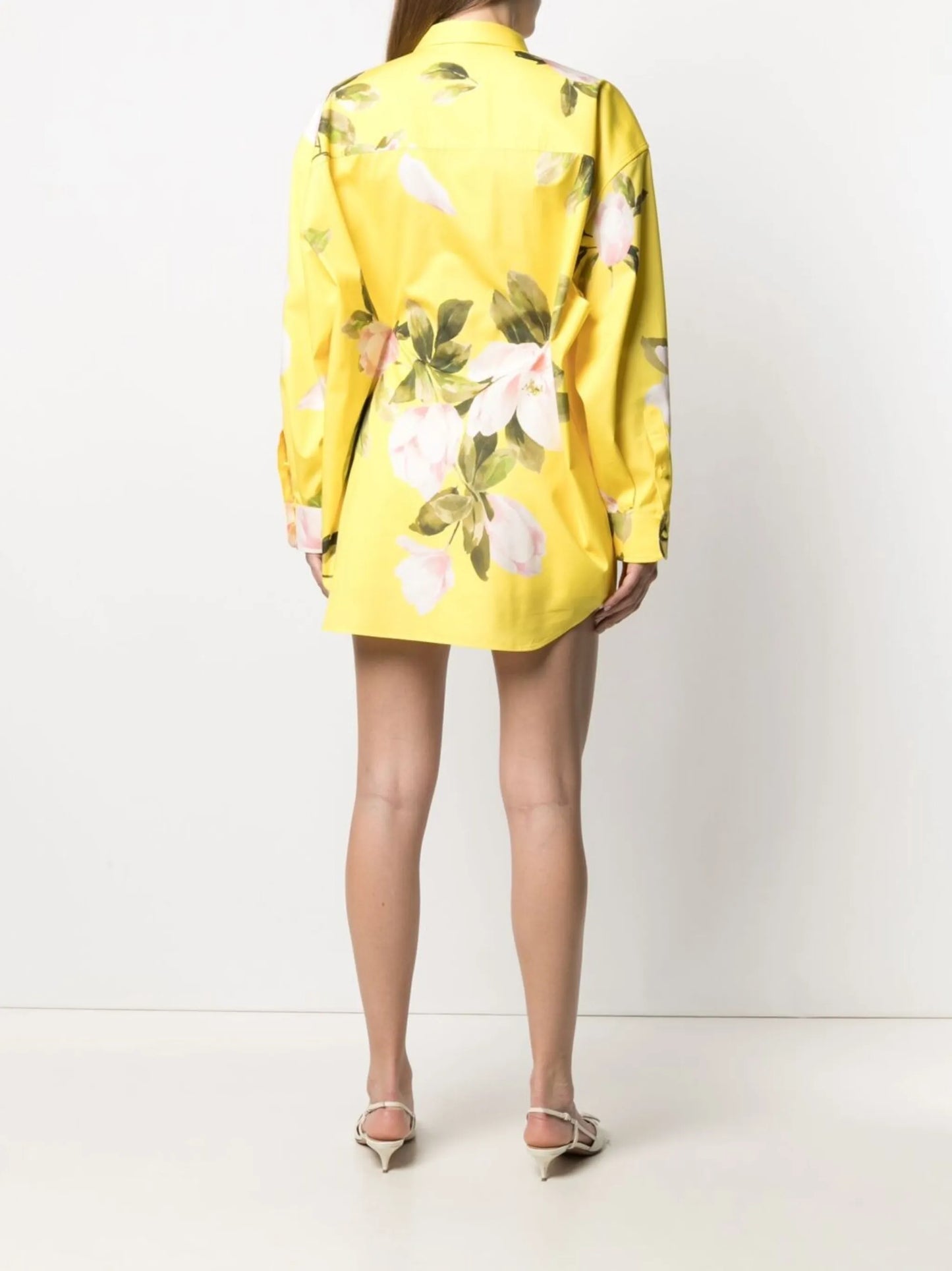 floral print shirt mini dress