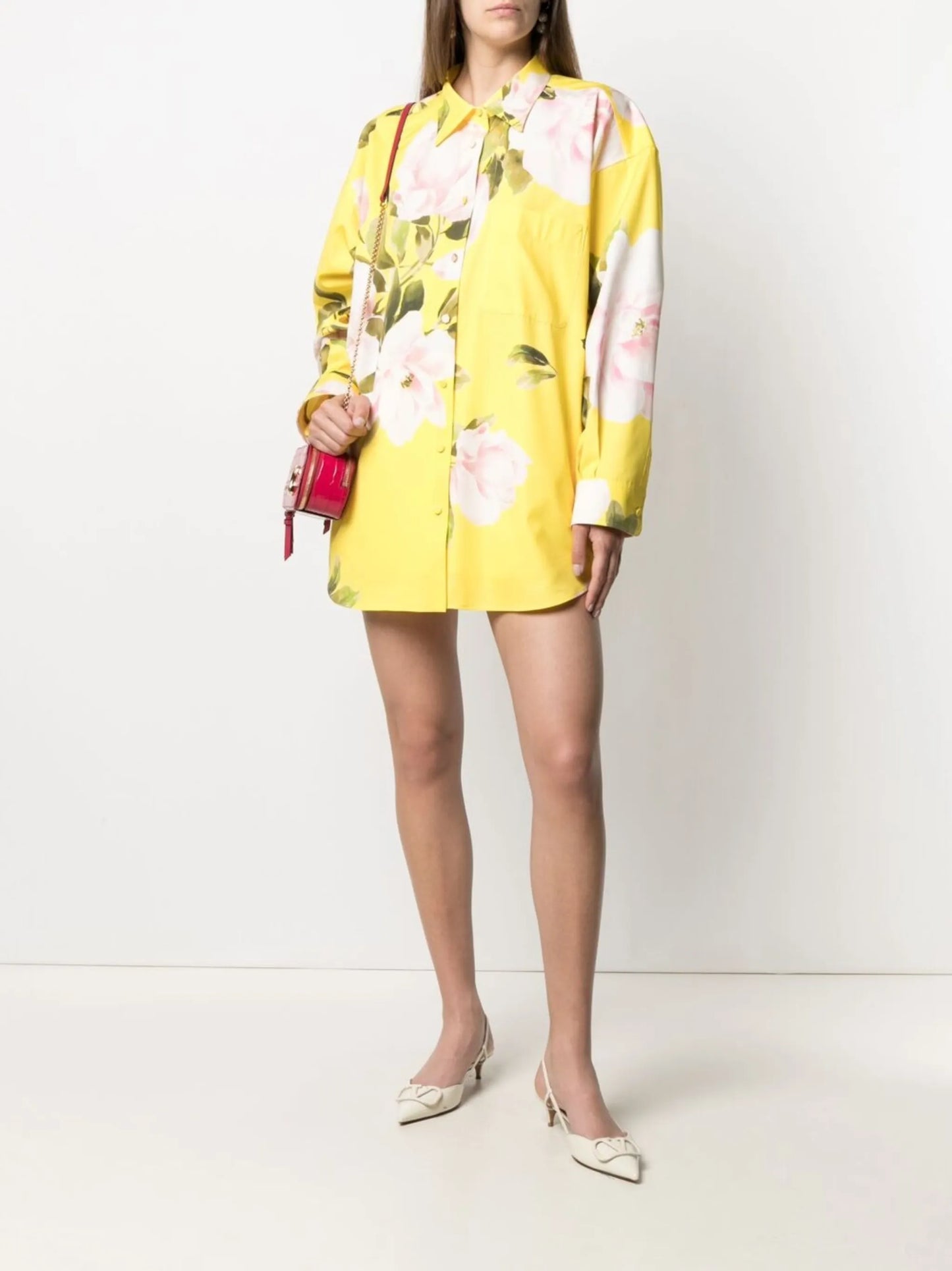 floral print shirt mini dress