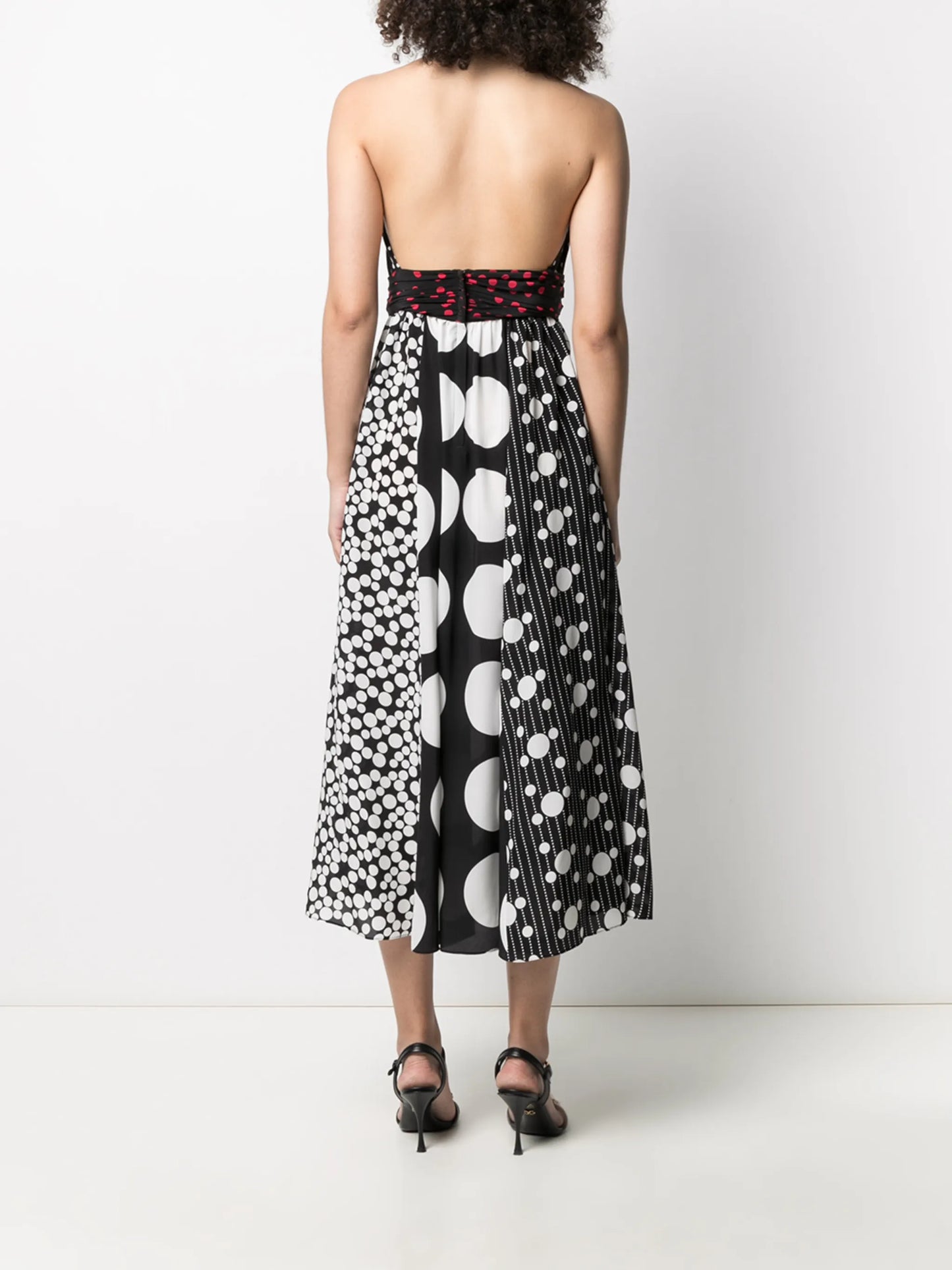 polka dot halterneck dress