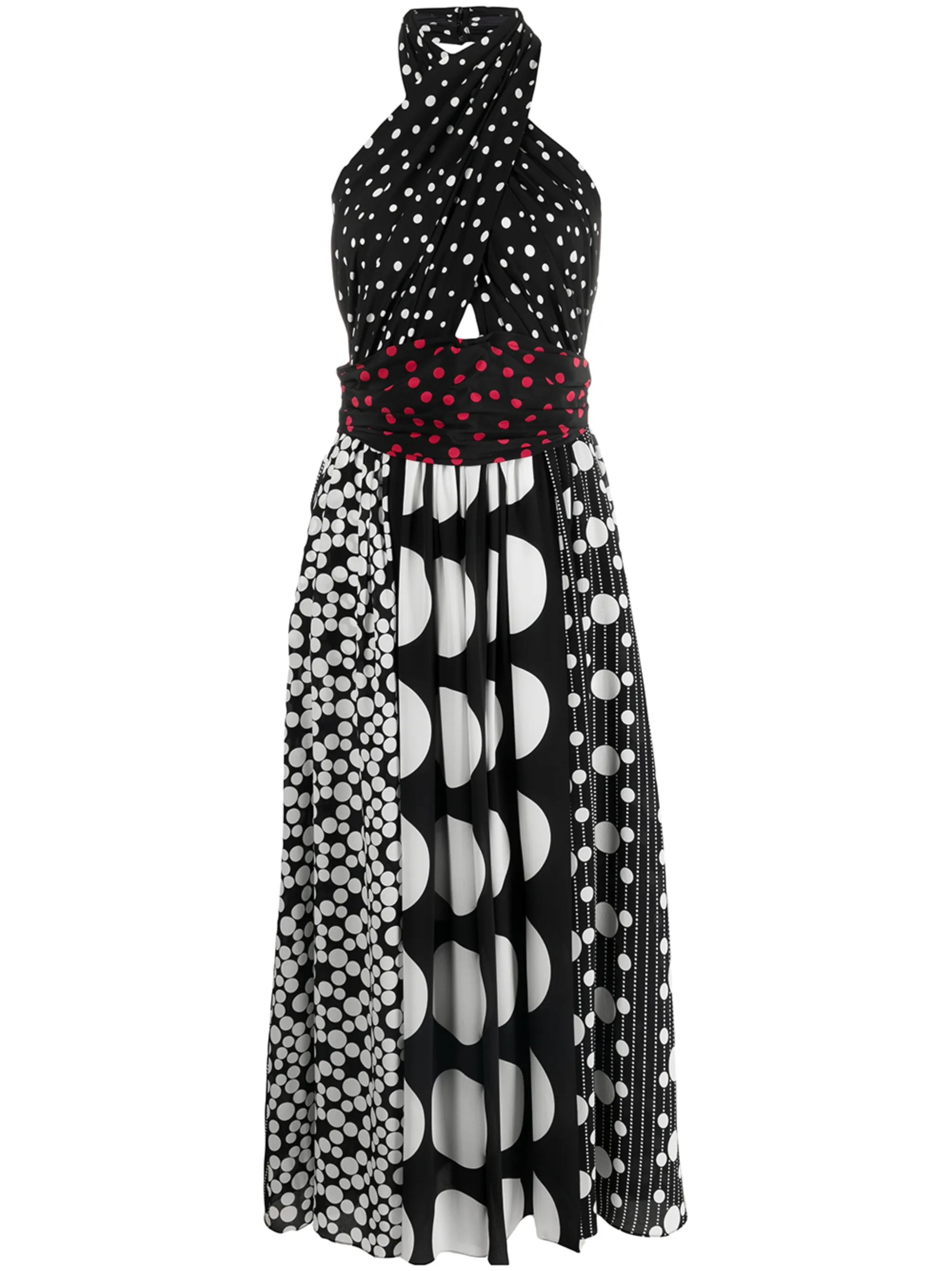 polka dot halterneck dress