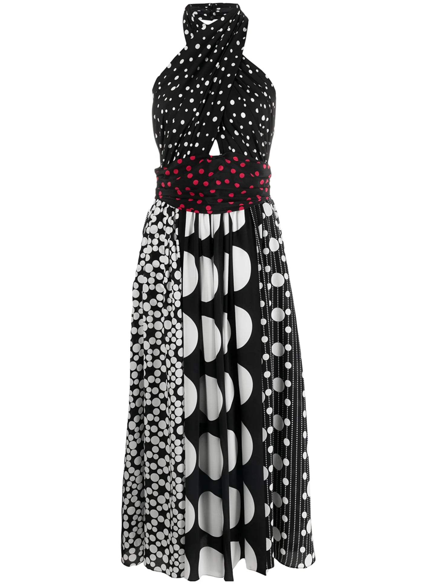 polka dot halterneck dress