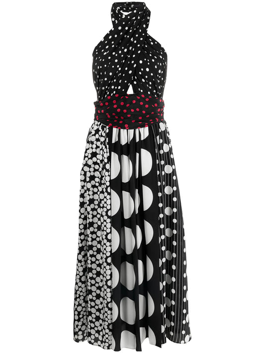 polka dot halterneck dress