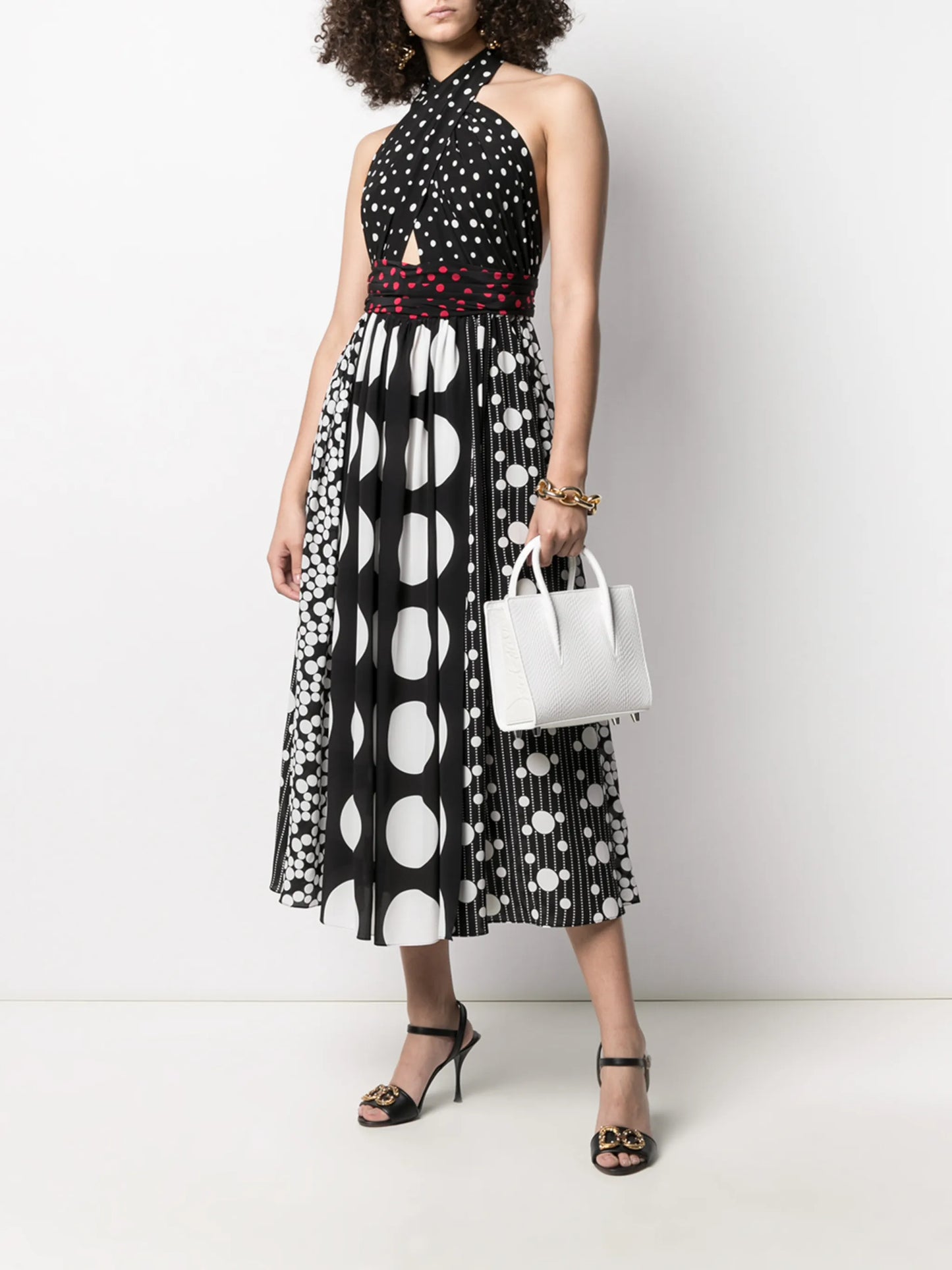 polka dot halterneck dress