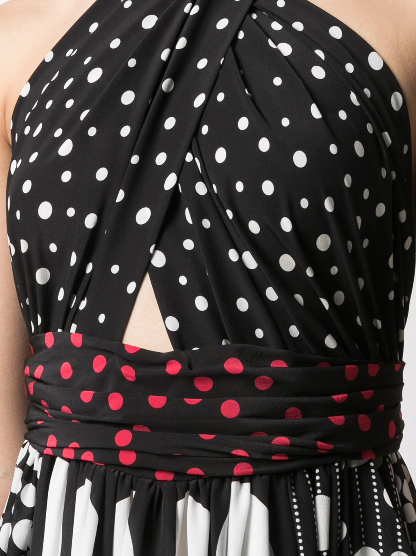 polka dot halterneck dress