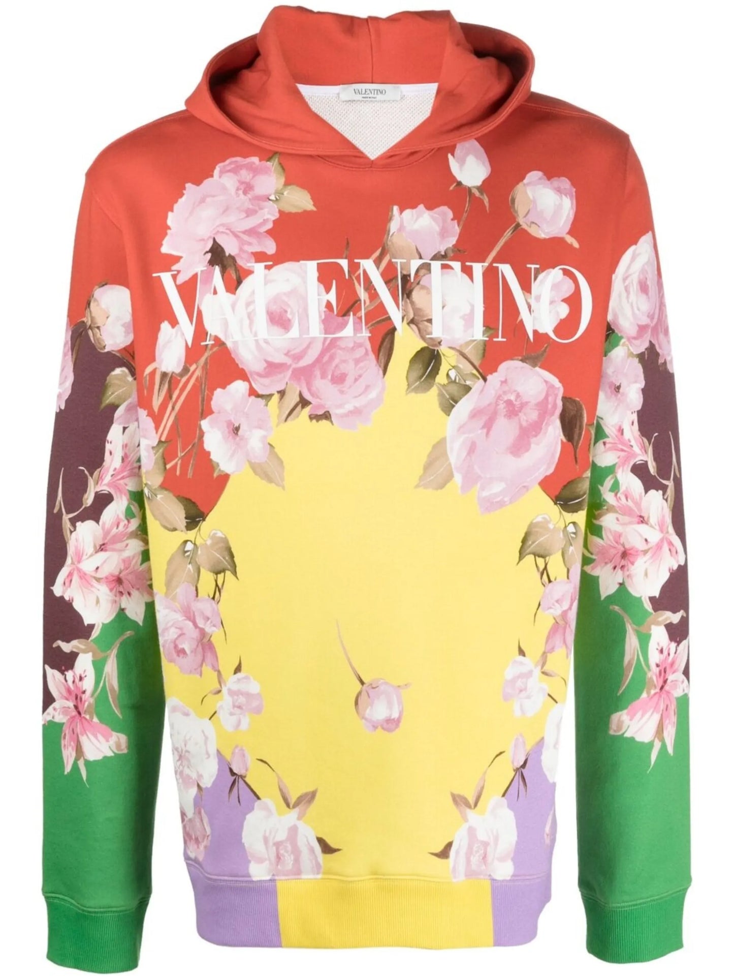 rose-print hoodie