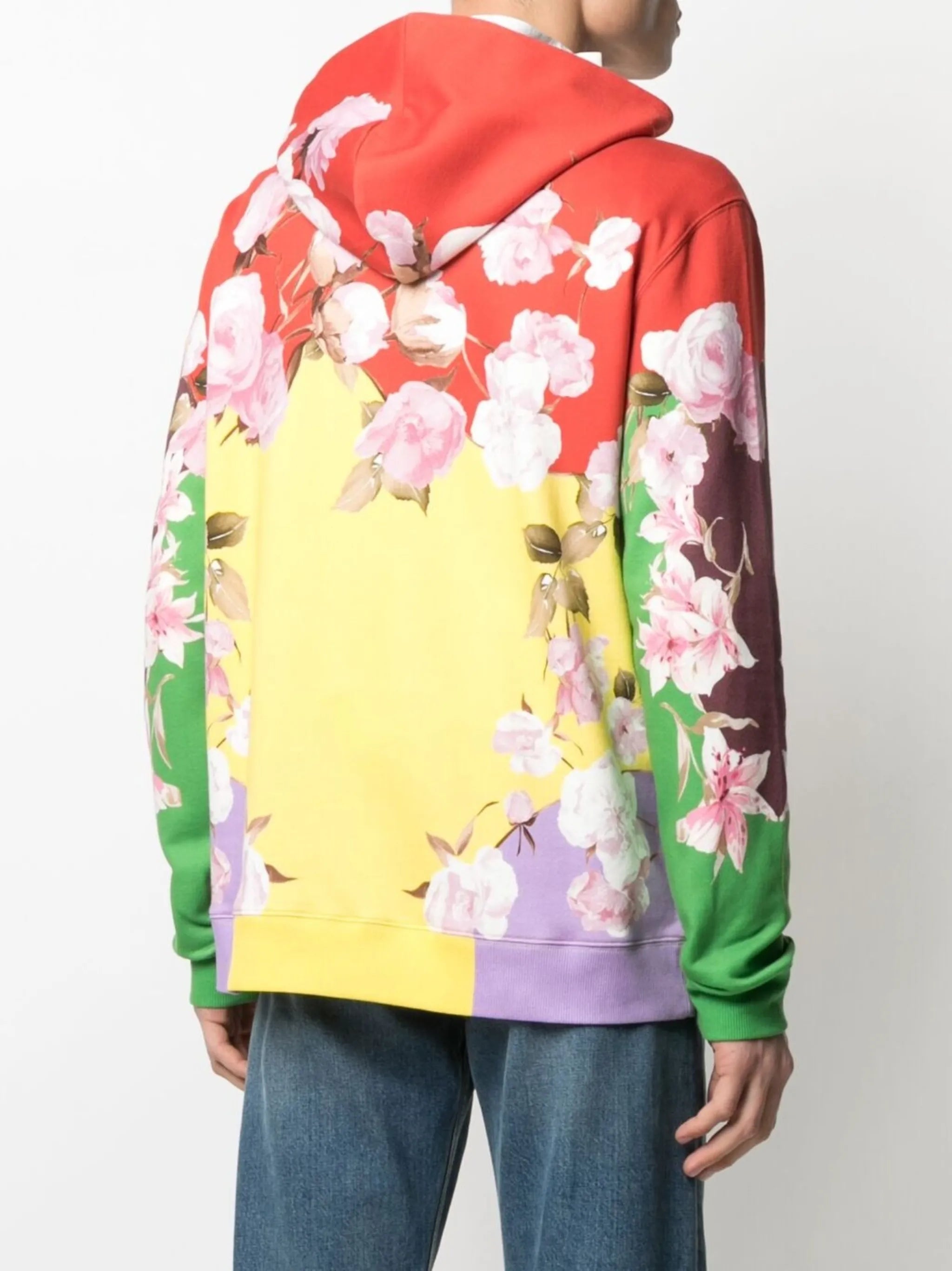 rose-print hoodie