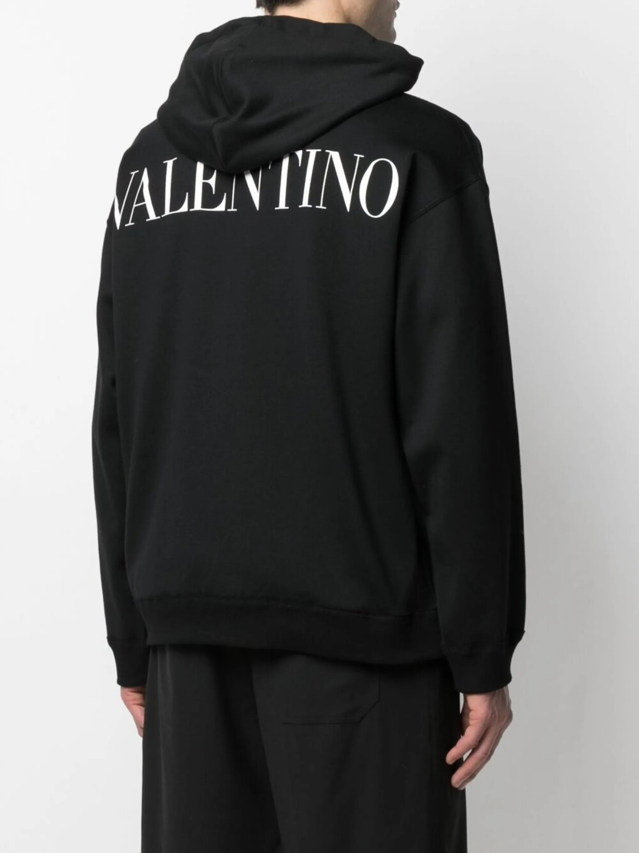 logo floral lace hoodie