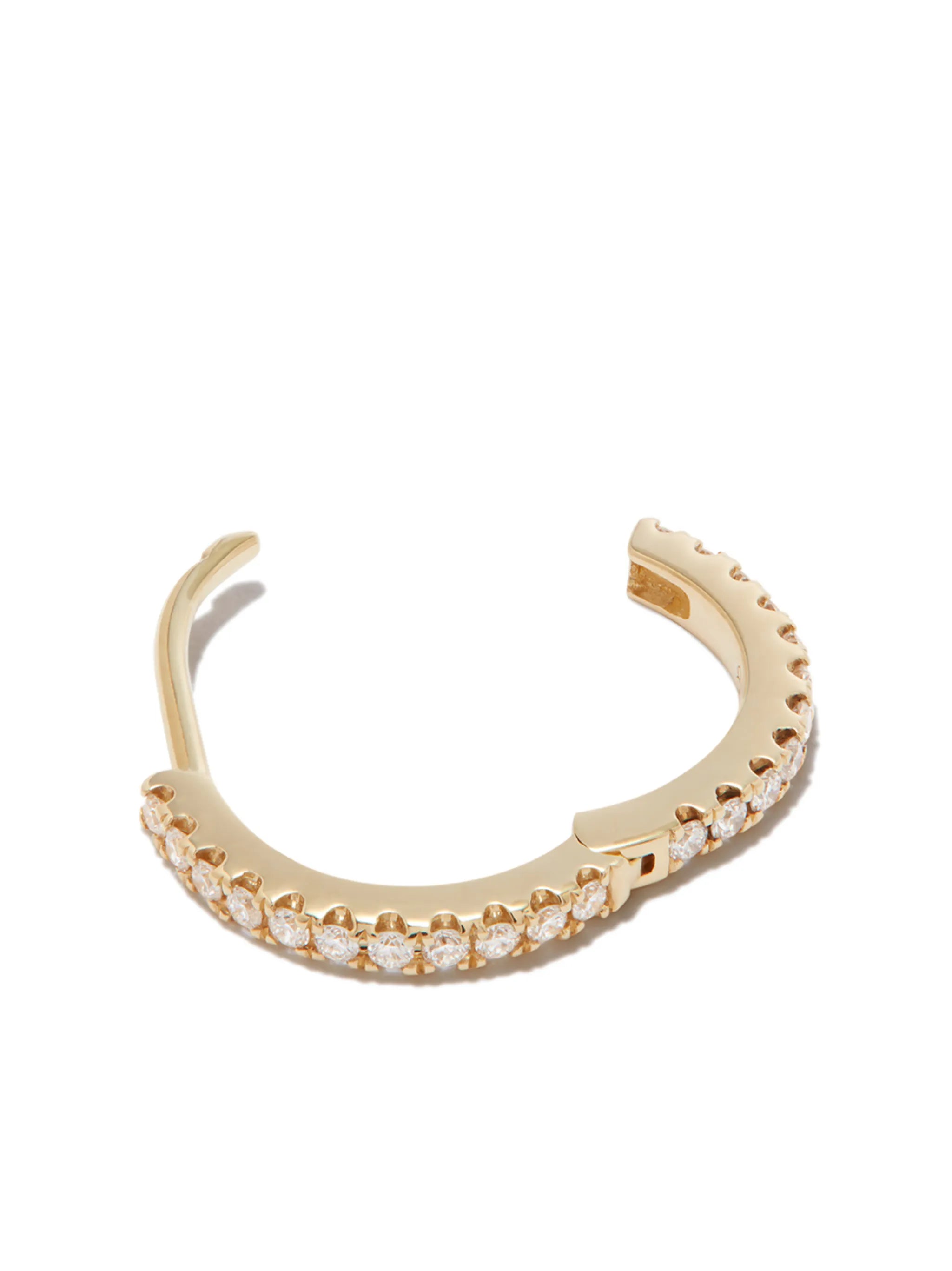 18kt yellow gold Eternity diamond pave single earring