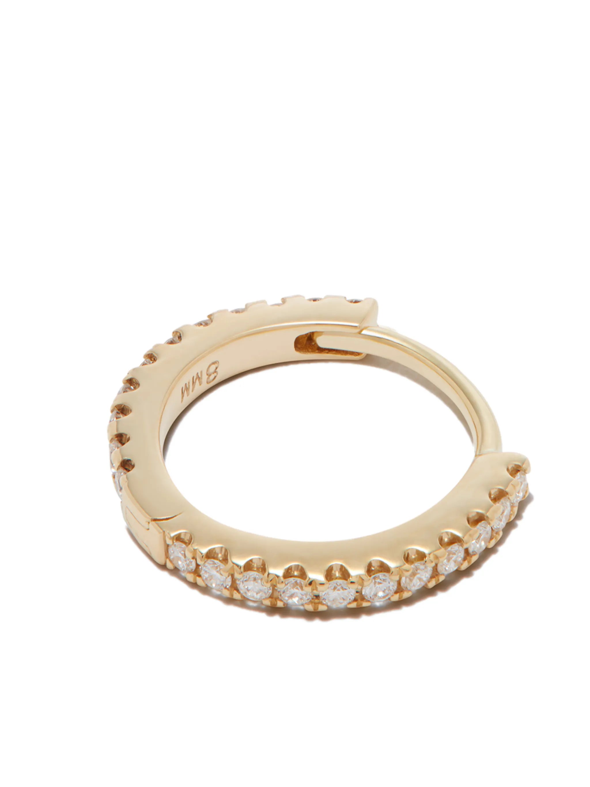 18kt yellow gold Eternity diamond pave single earring