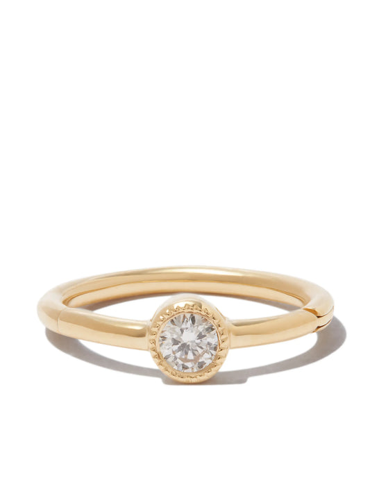 18kt yellow gold Scalloped Diamond clicker earring