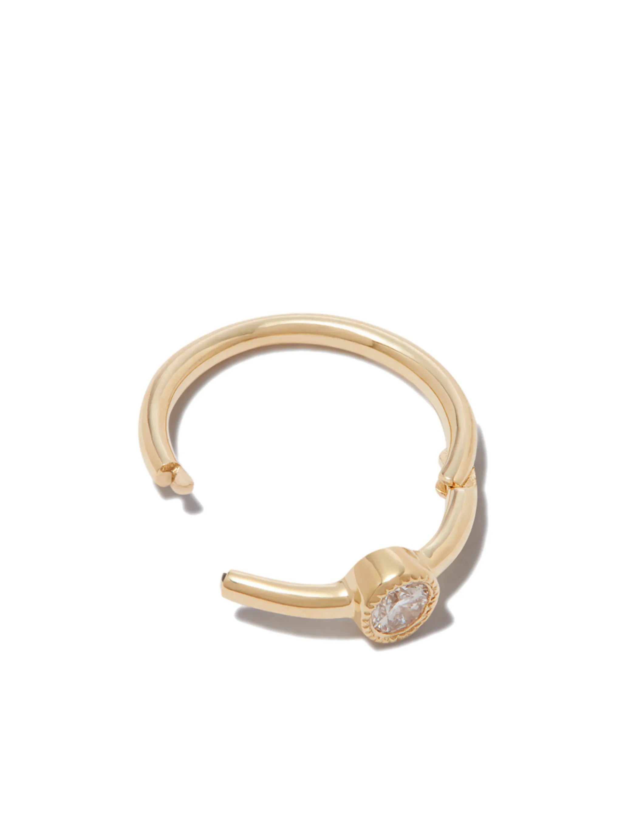 18kt yellow gold Scalloped Diamond clicker earring