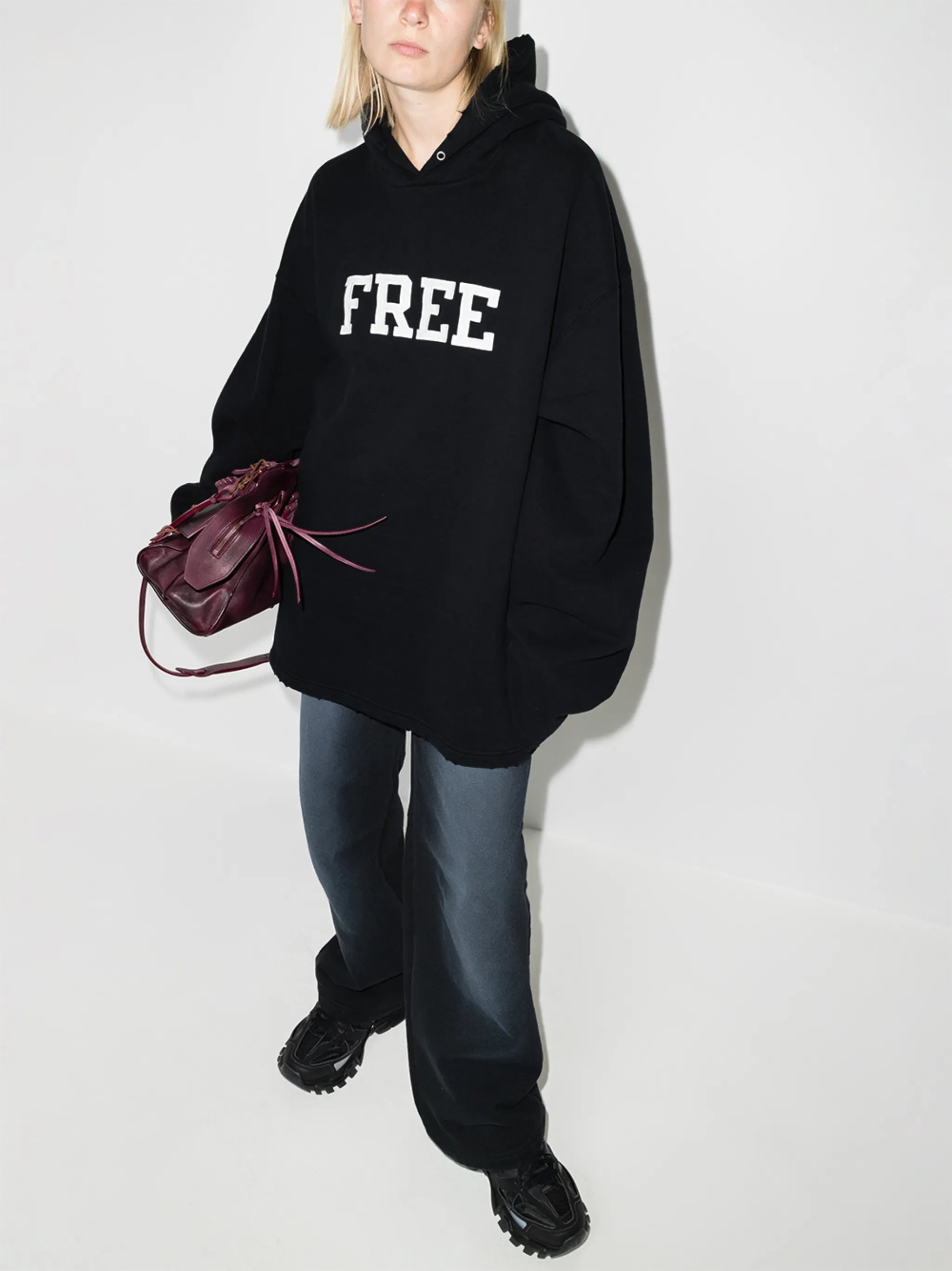 Free logo oversized hoodie