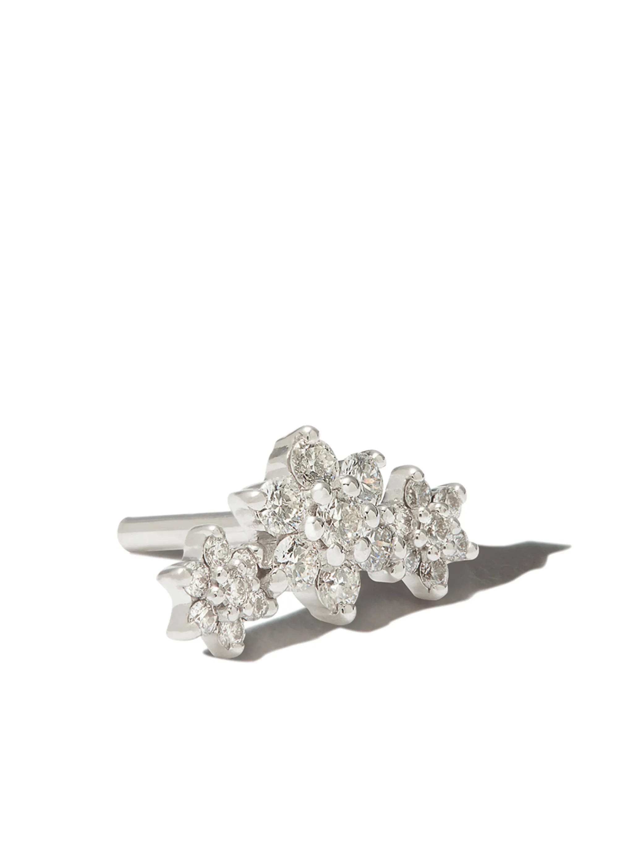 18K white gold Flower Garland diamond earring