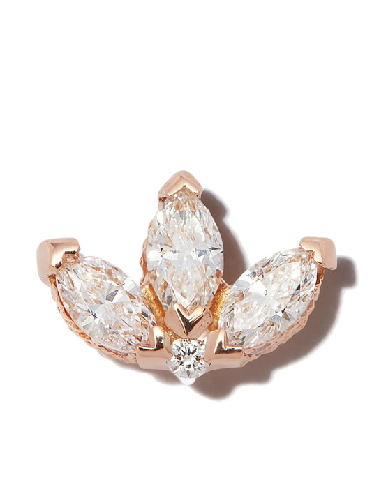 18kt rose gold lotus diamond stud earring