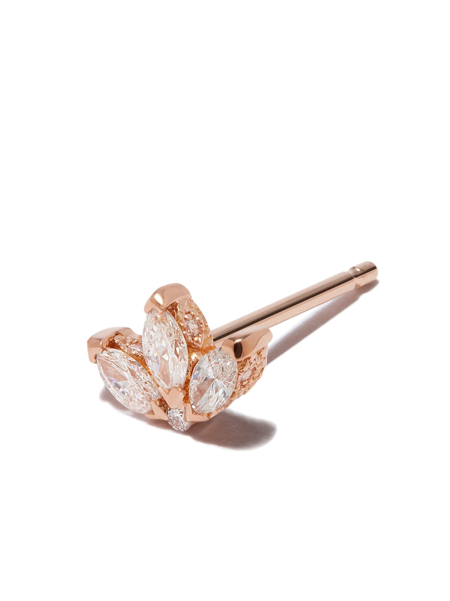 18kt rose gold lotus diamond stud earring