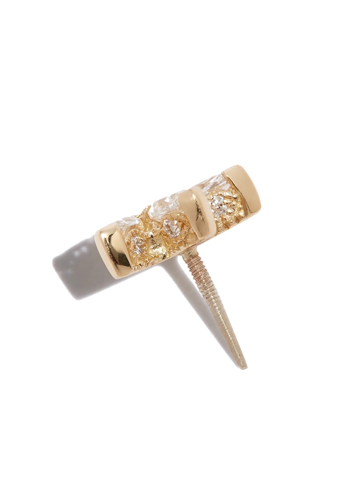 18kt yellow gold lotus diamond stud earring