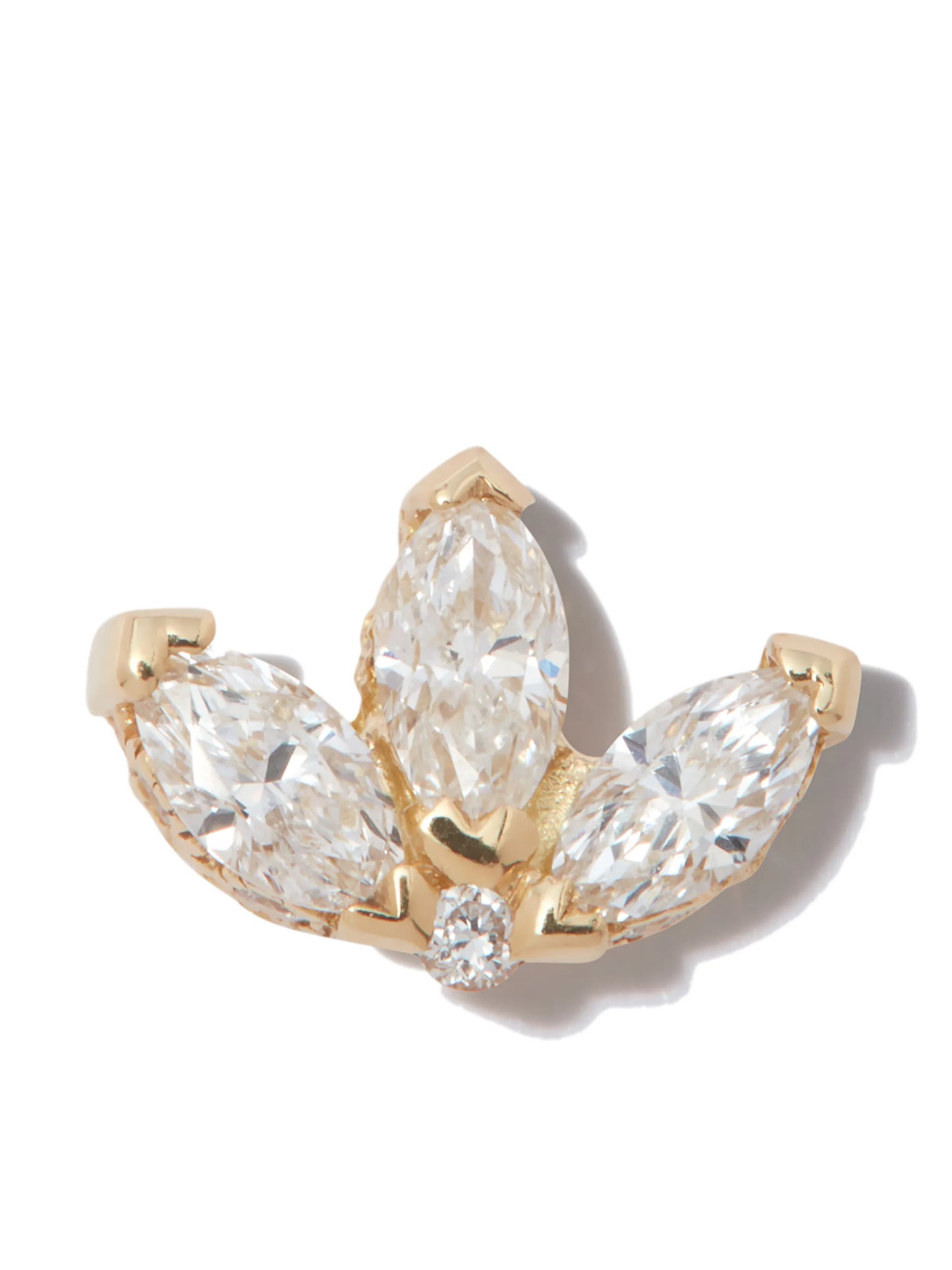 18kt yellow gold lotus diamond stud earring