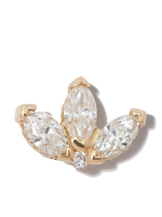 18kt yellow gold lotus diamond stud earring