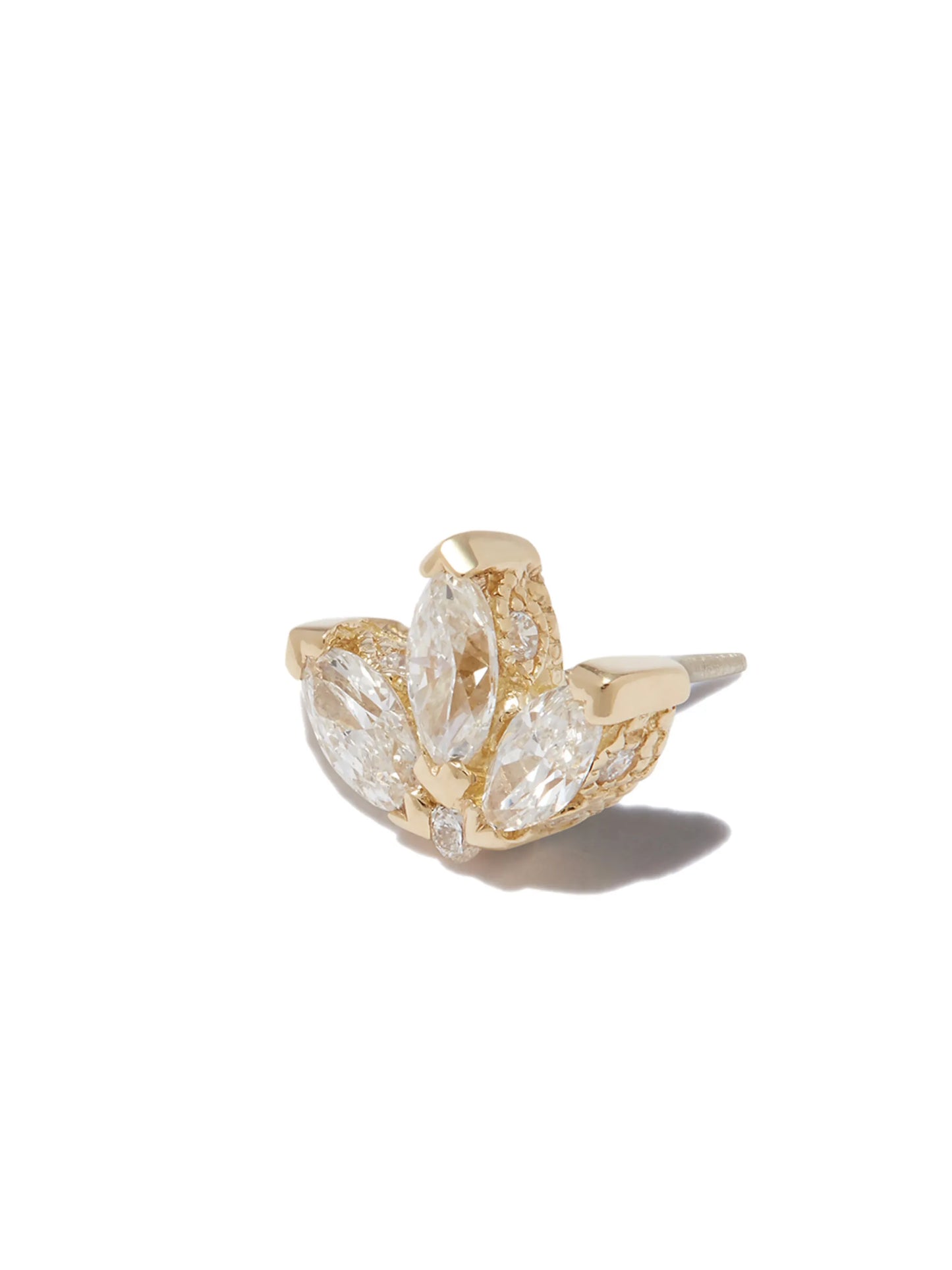 18kt yellow gold lotus diamond stud earring