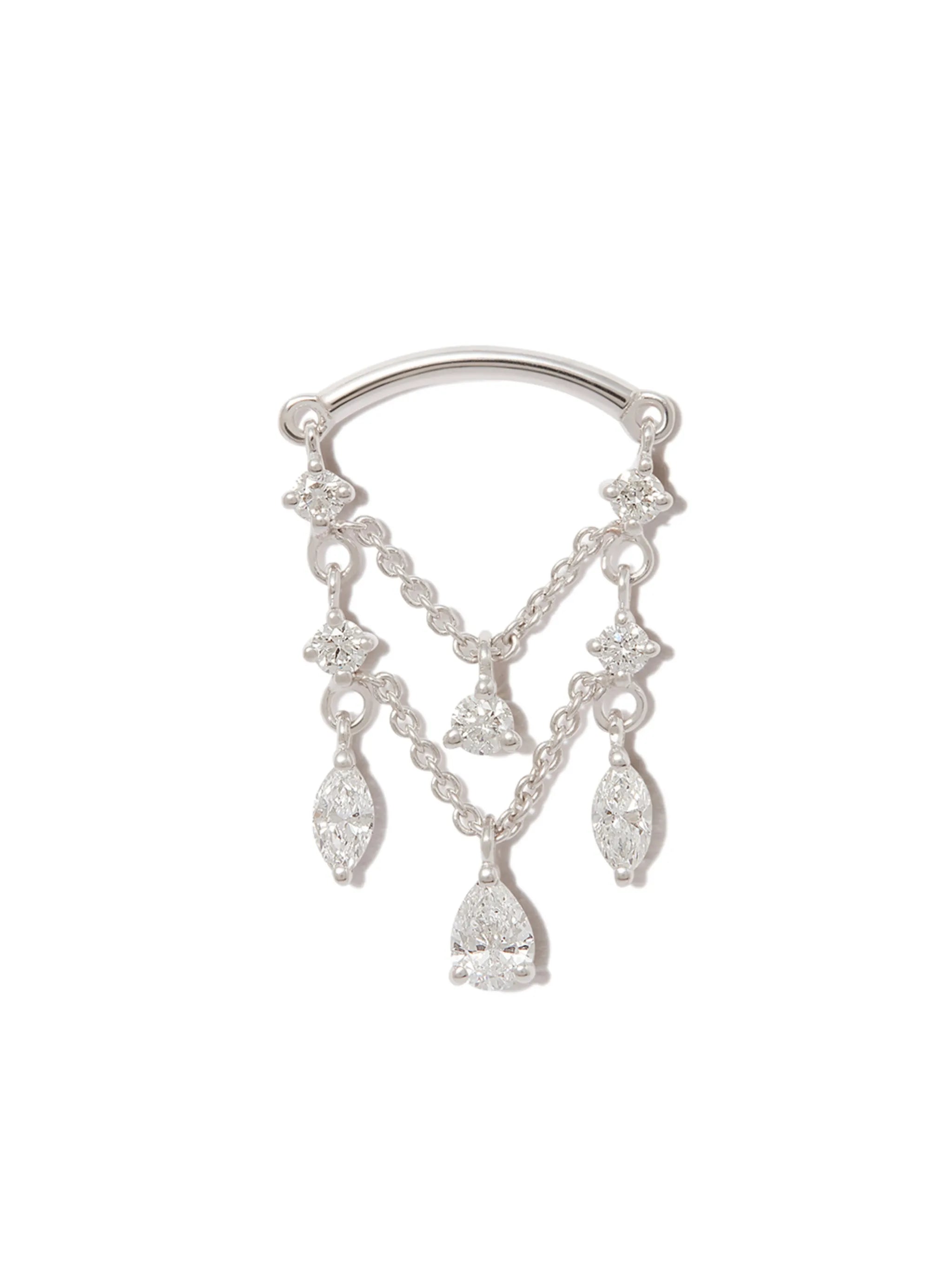 18kt gold Diamond Drapes Chandelier earring