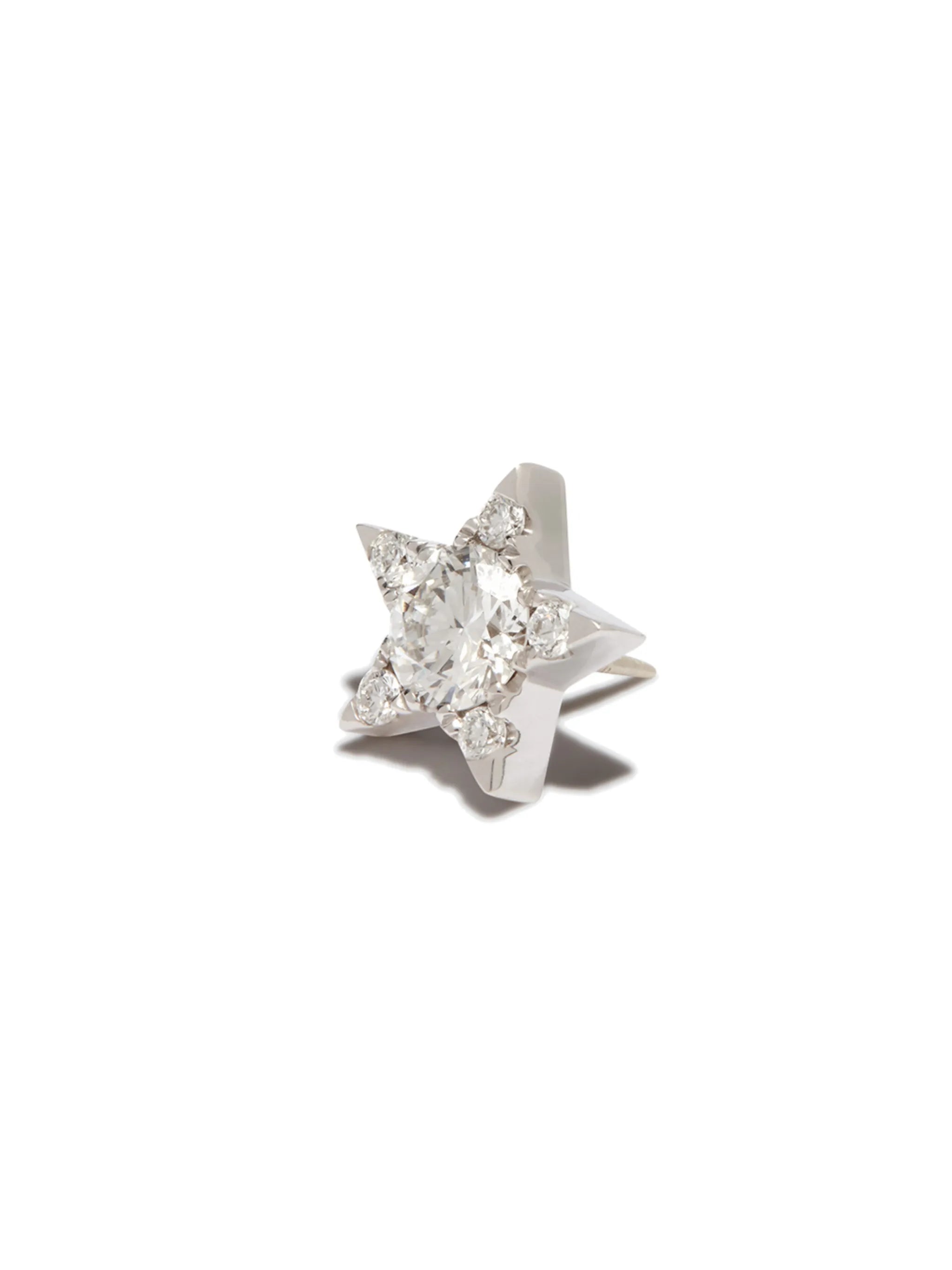 Diamond Star Threaded stud earring