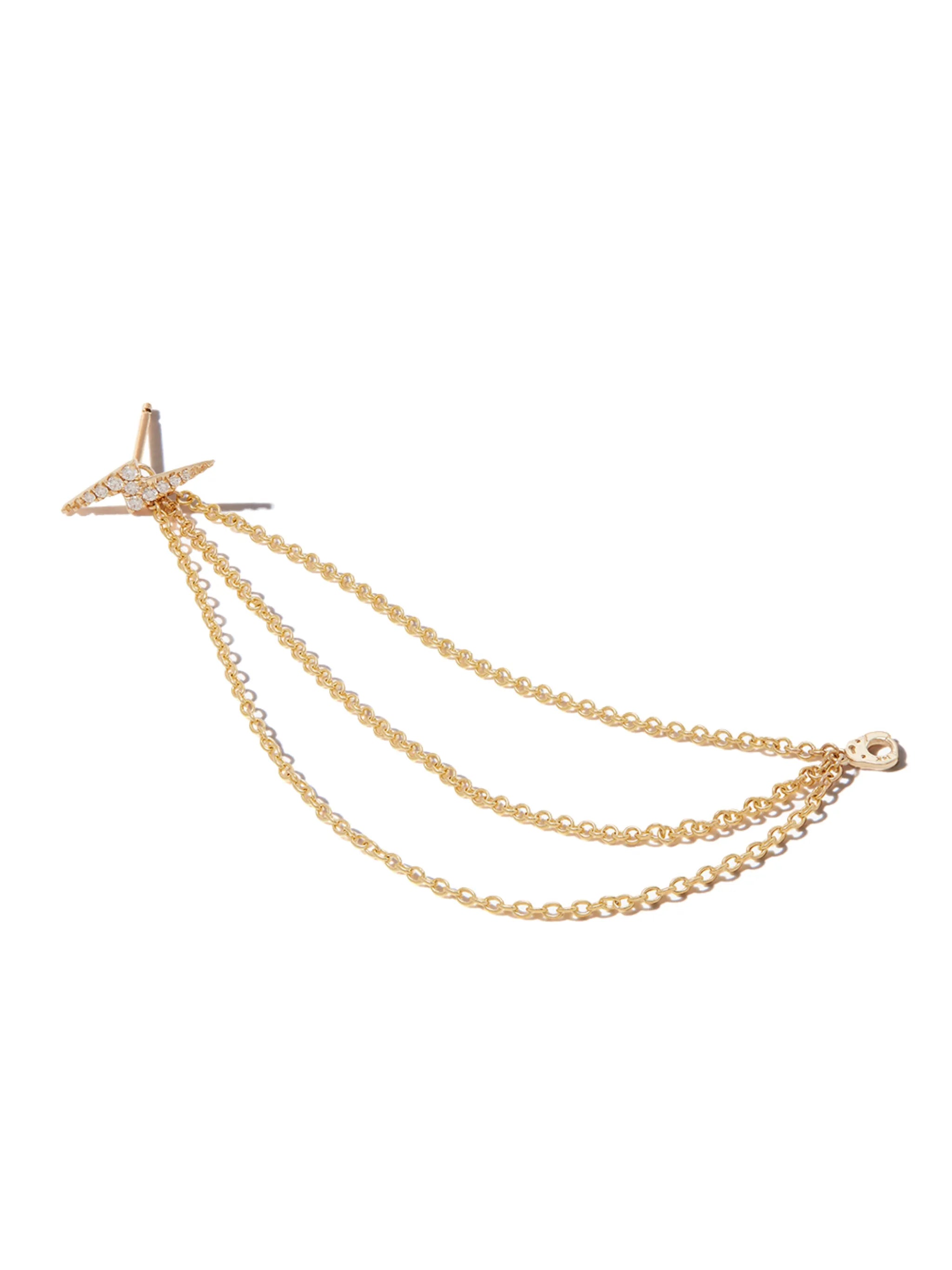 18kt yellow gold 76mm triple chain charm