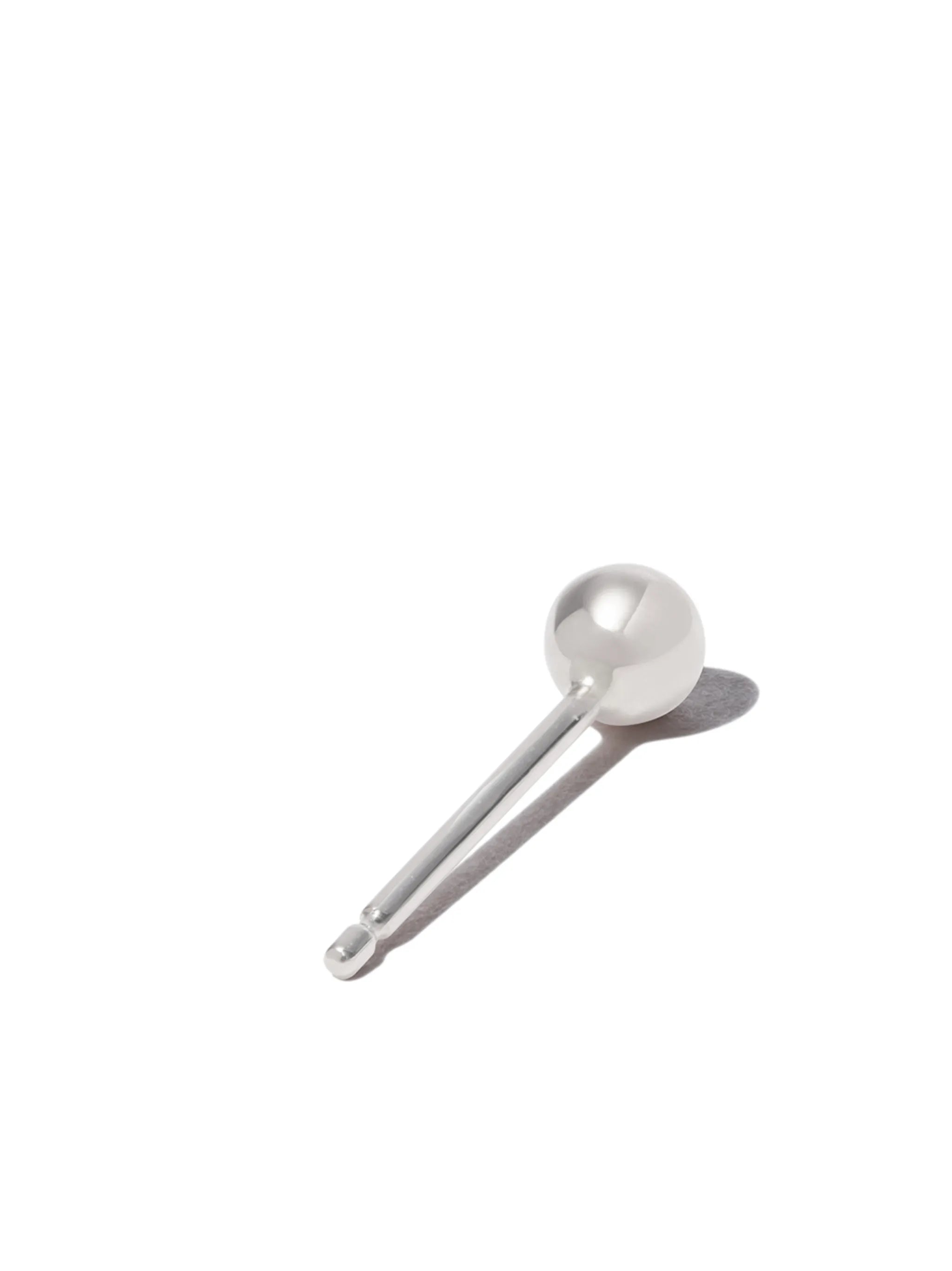 14kt white gold Ball single stud earring