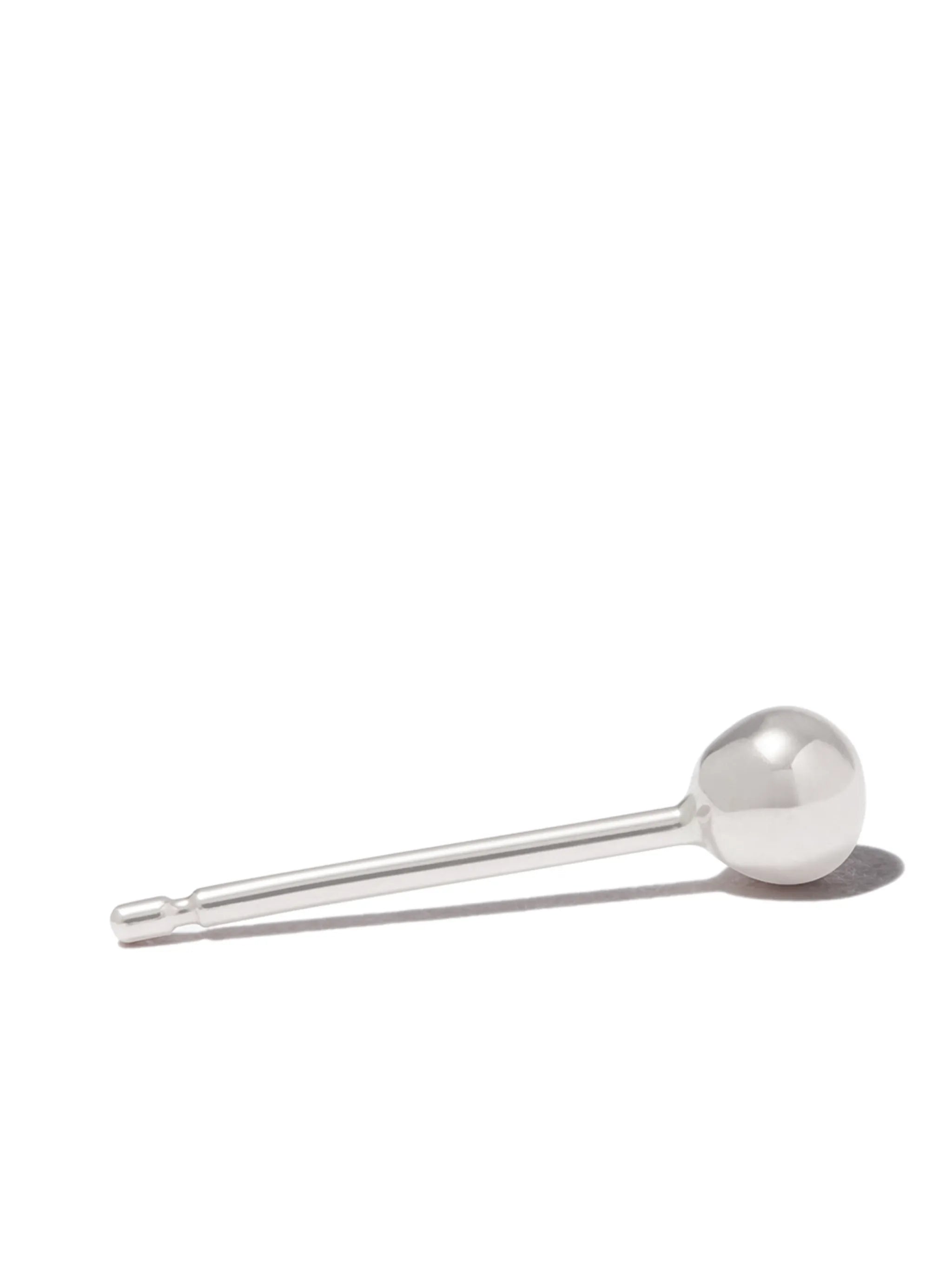14kt white gold Ball single stud earring