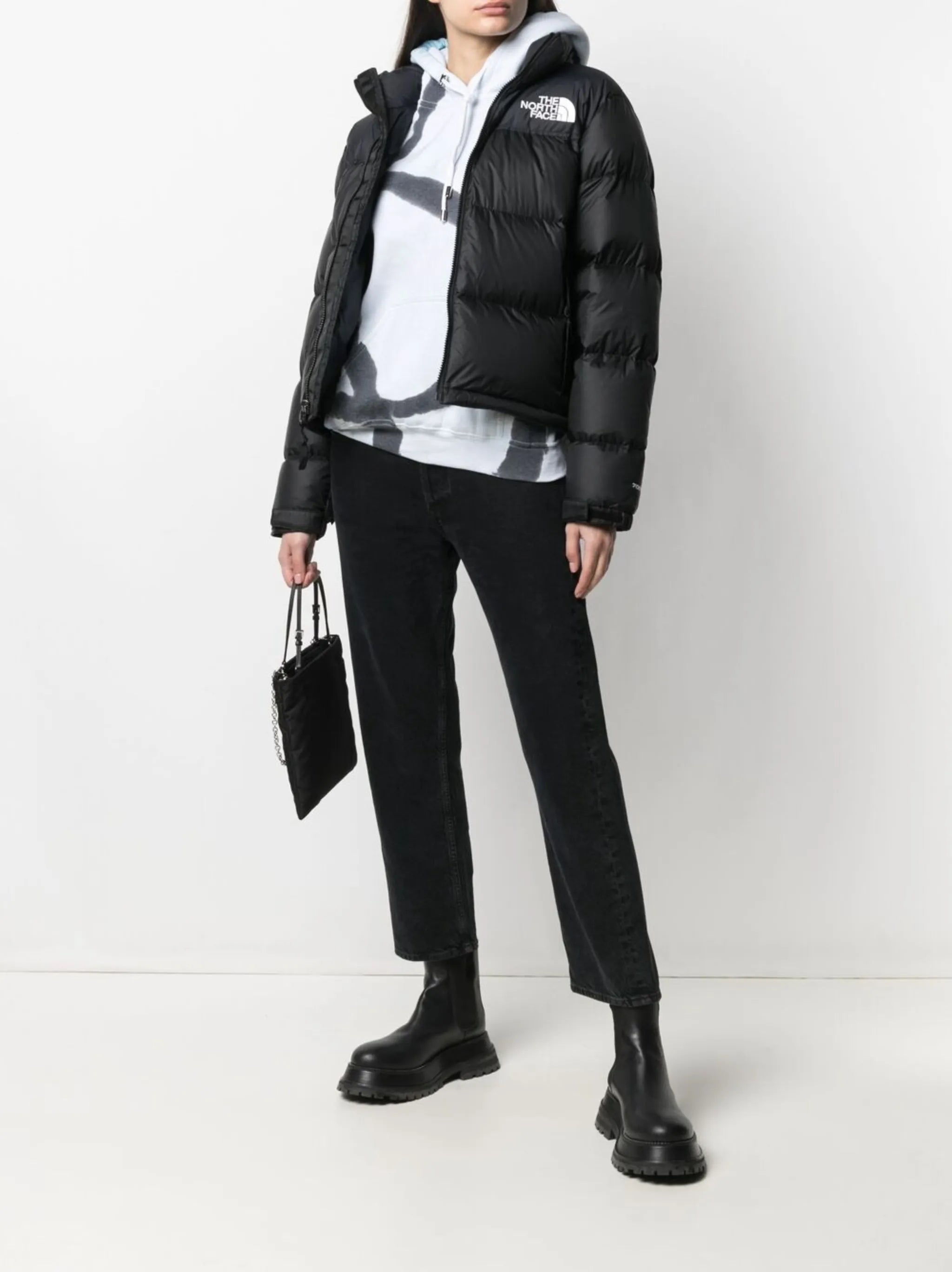 embroidered-logo puffer jacket