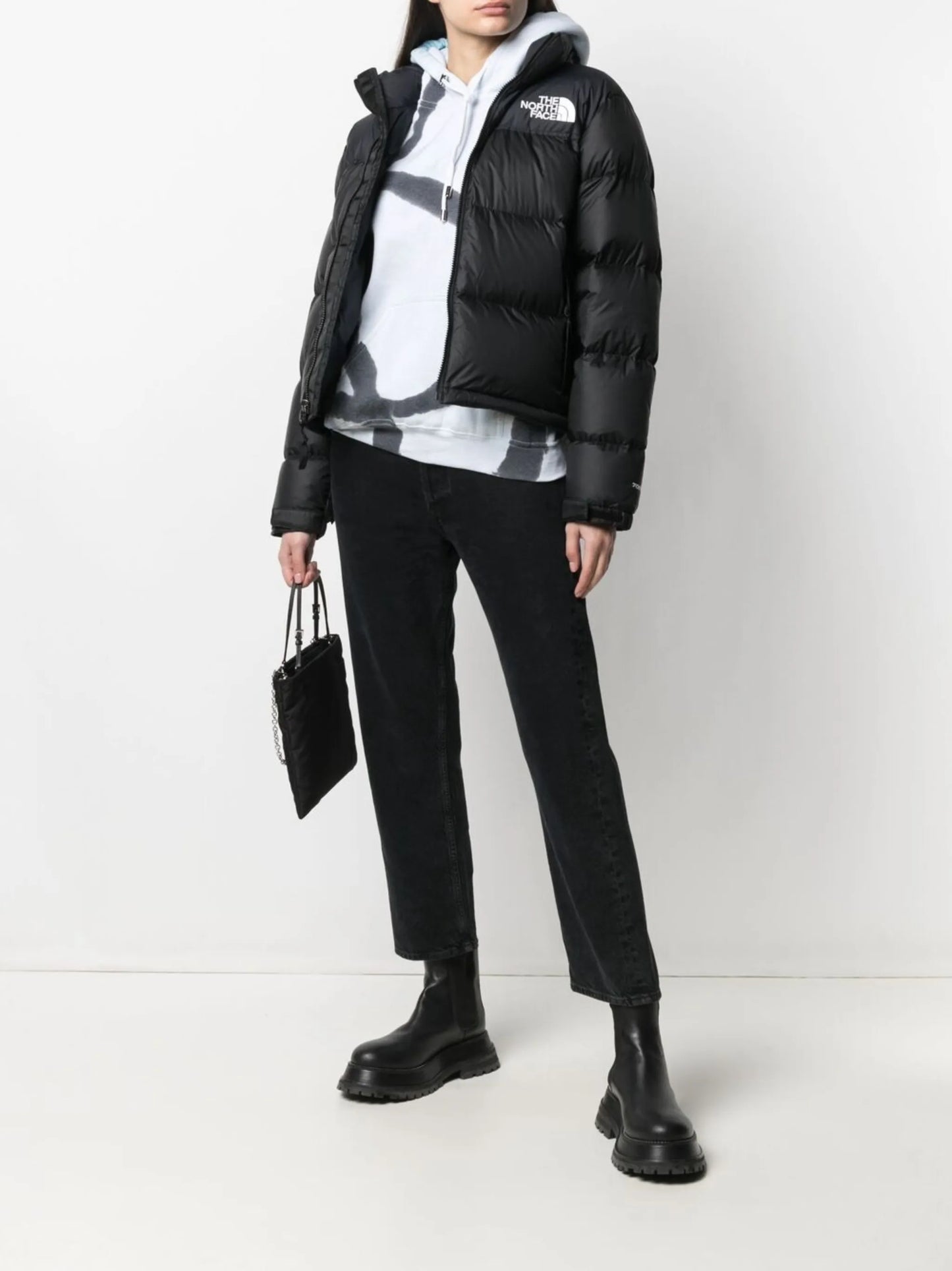 embroidered-logo puffer jacket