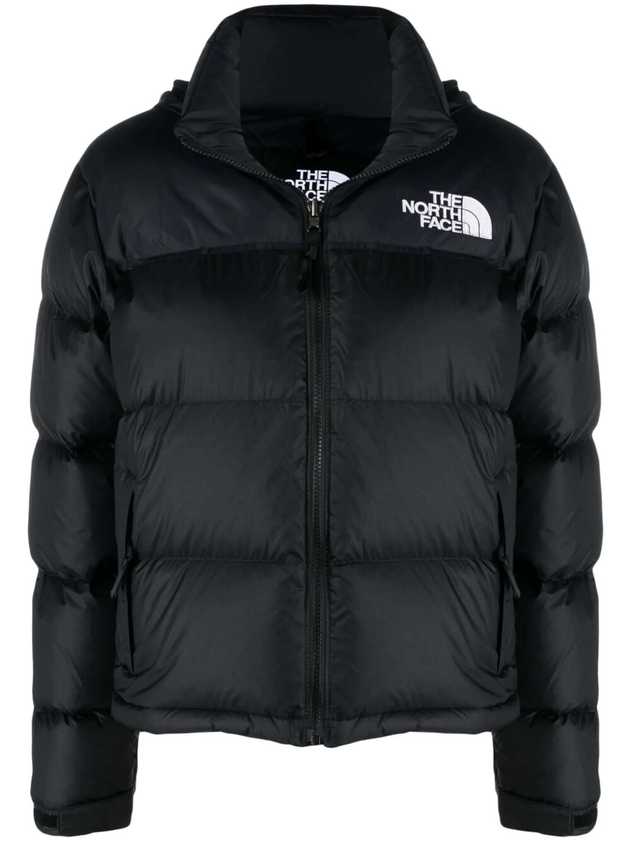 embroidered-logo puffer jacket