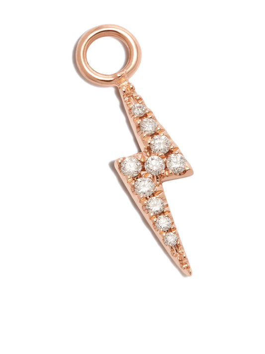 18kt rose gold bolt diamond charm