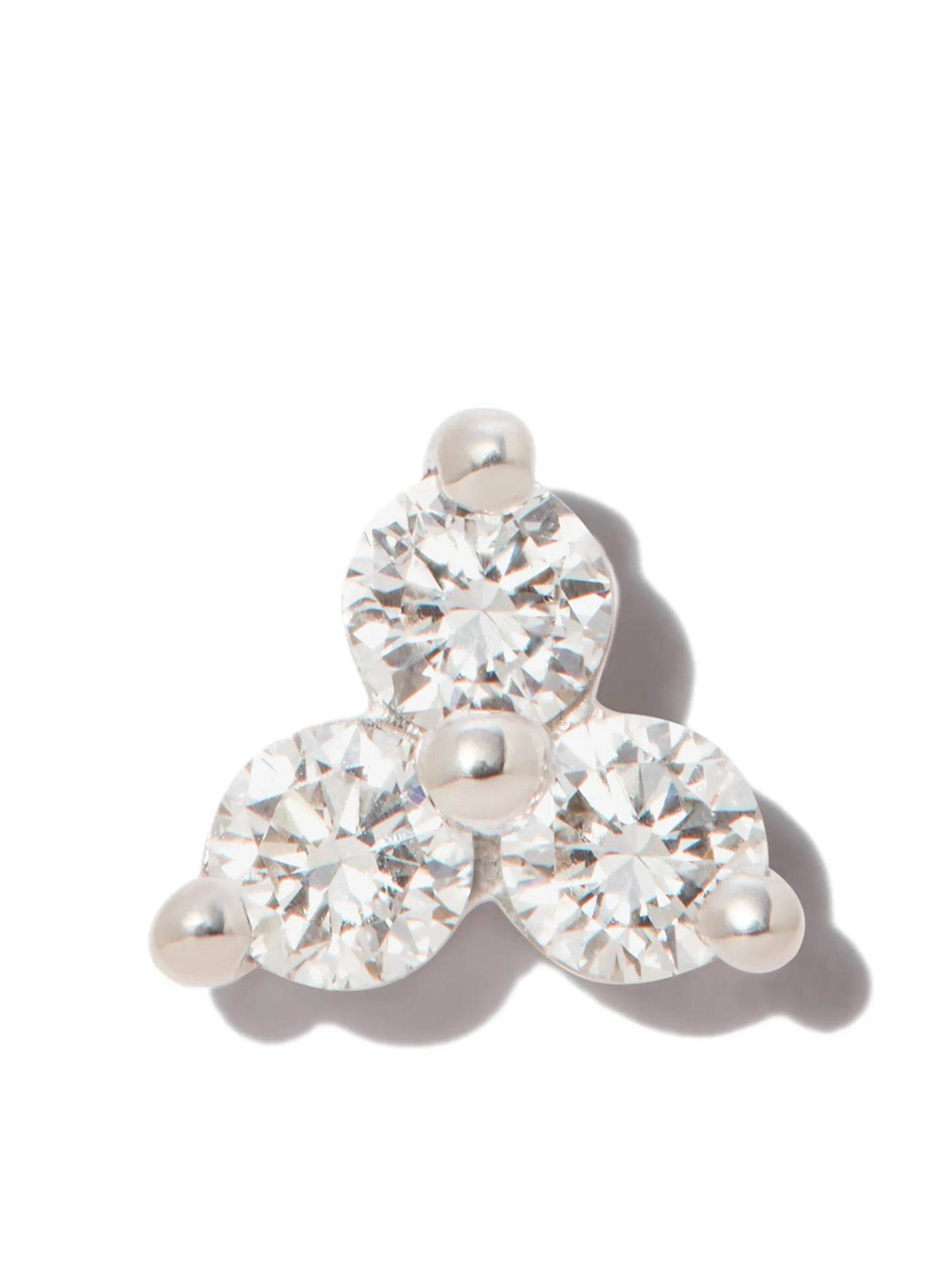 18kt white gold Trinity stud earring