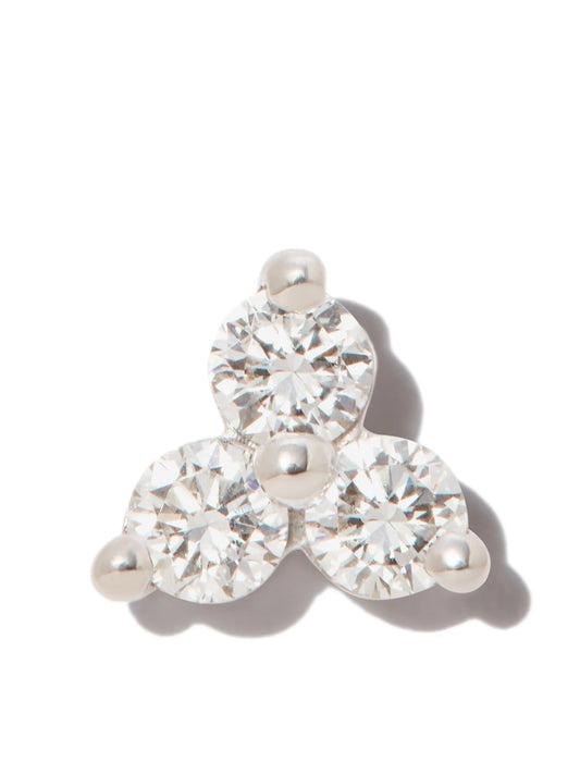 18kt white gold Trinity stud earring
