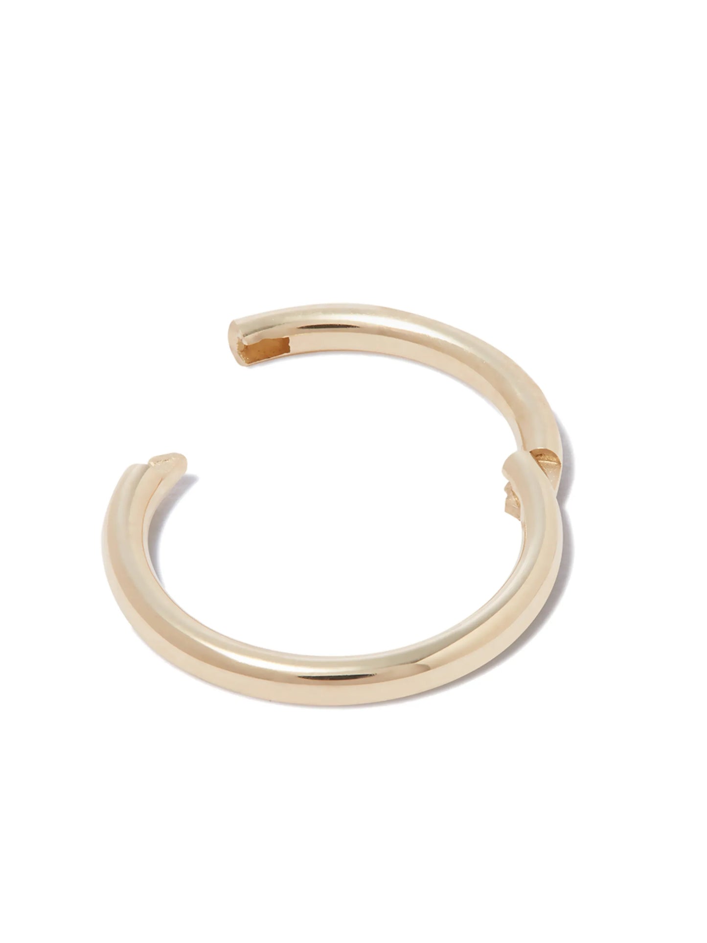 18kt yellow gold plain single huggie earring